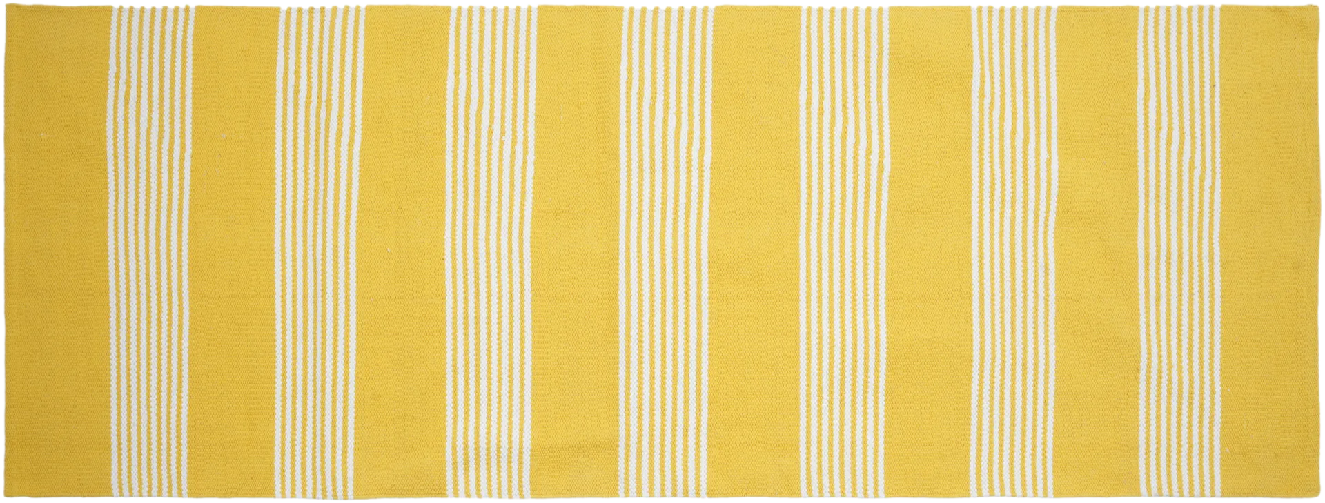House puuvillamatto Arki-raidat 80x200 cm, keltainen/ luonnonvalkoinen
