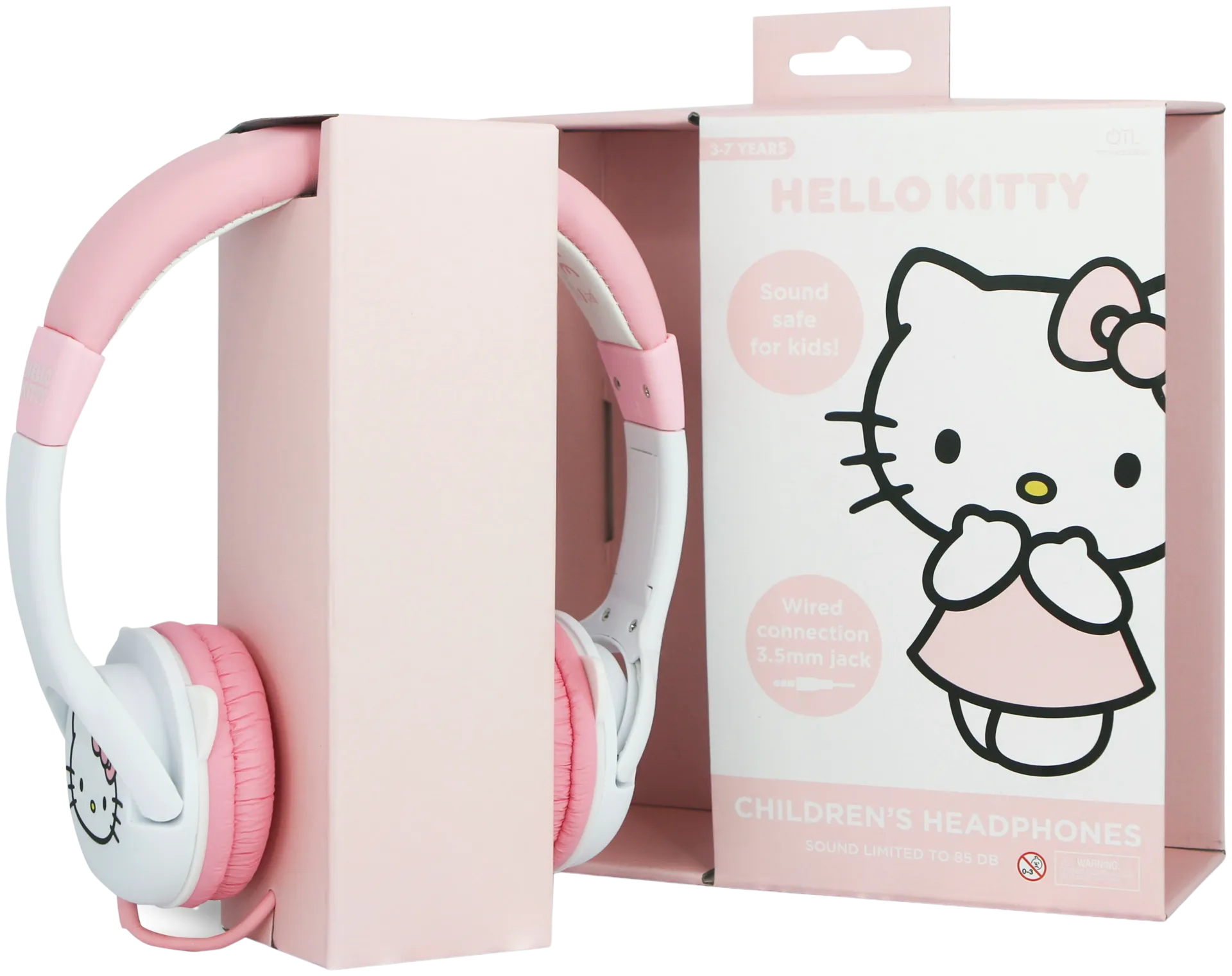 Hello Kitty lasten langalliset sankakuulokkeet valkoinen/pinkki - 3