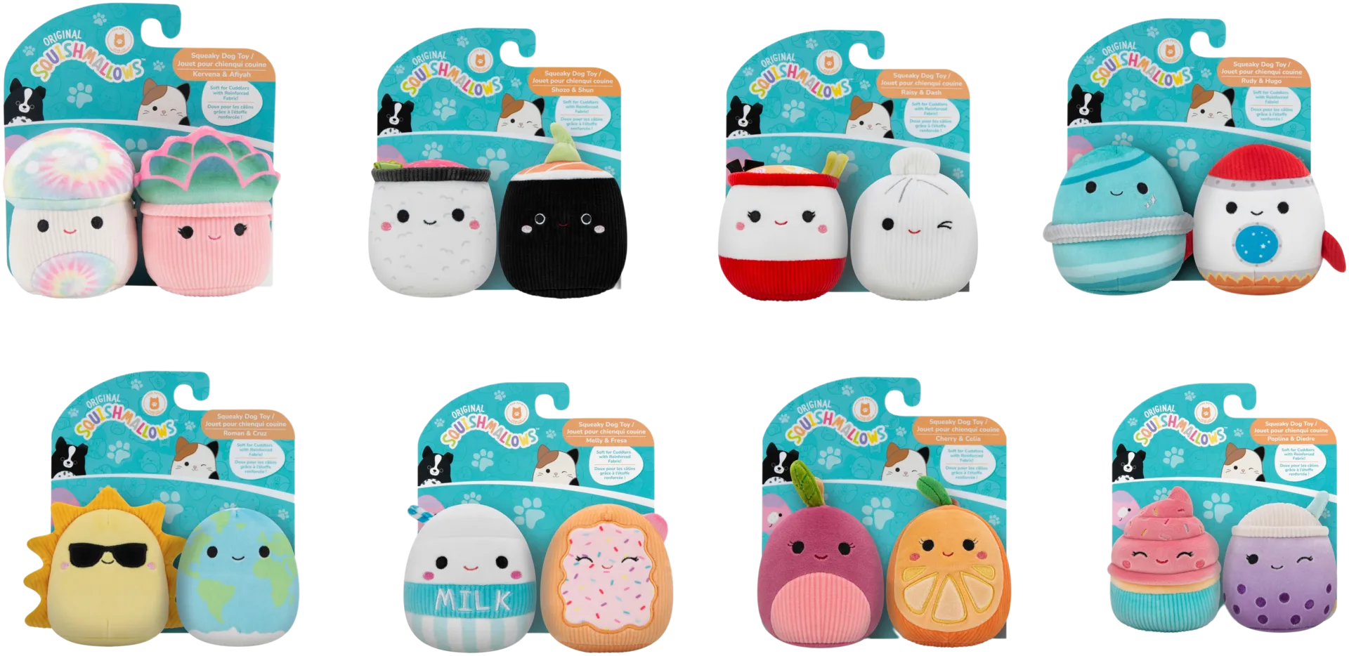 Squishmallows pehmolelu Squeaky tuplapakkaus 9 cm, erilaisia - 1