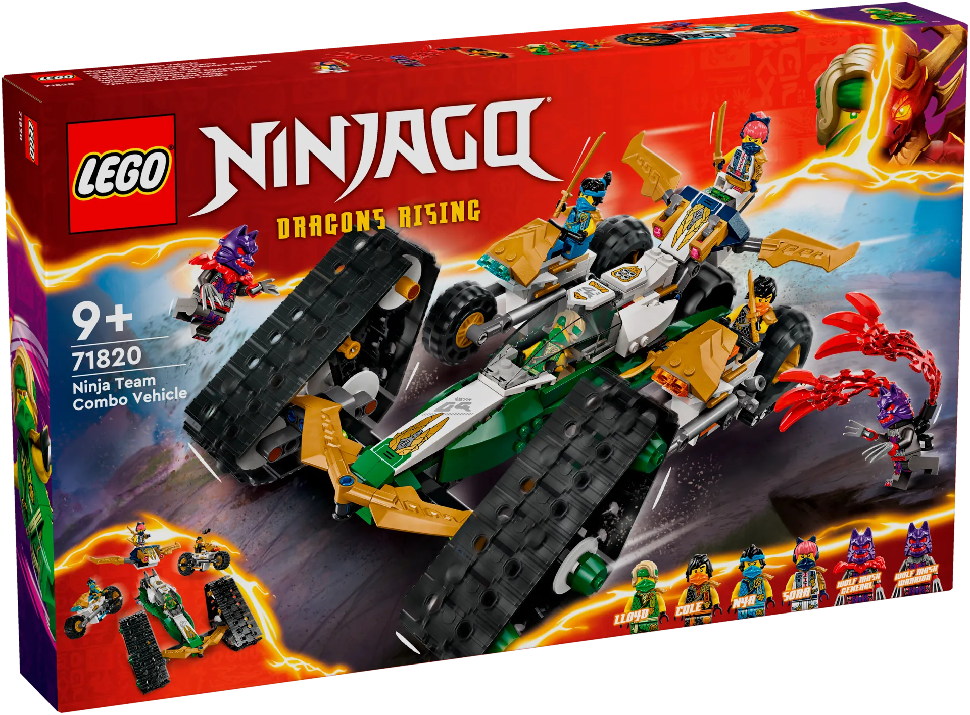 LEGO Ninjago 71820 Ninjatiimin monitoimiajoneuvo 4in1-lelu - 2