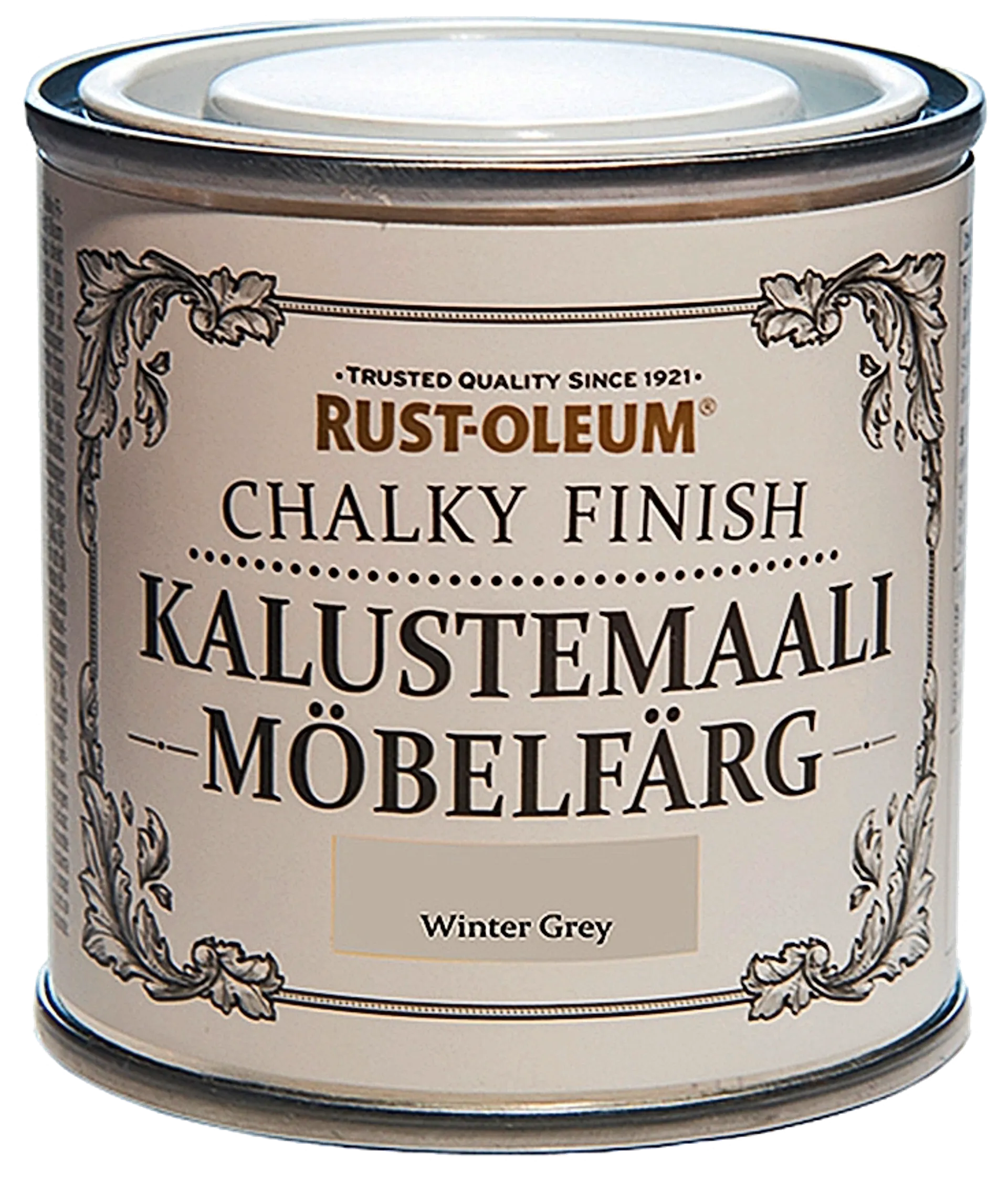 Rust-Oleum Chalky Finish 125ml kalustemaali vesiohenteinen runsaspigmenttinen harmaa - 1