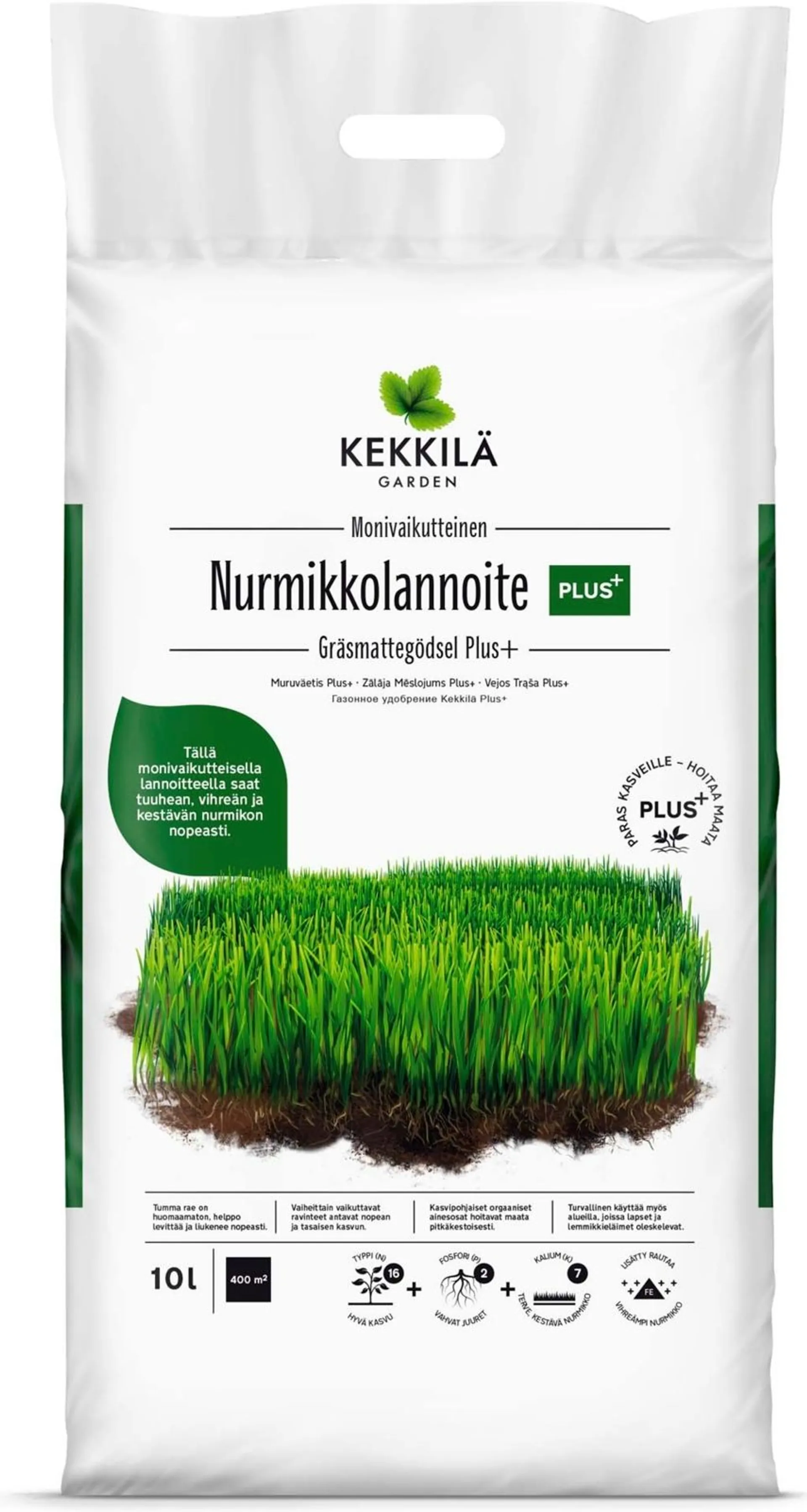 Kekkilä Nurmikkolannoite Plus+ 10 l