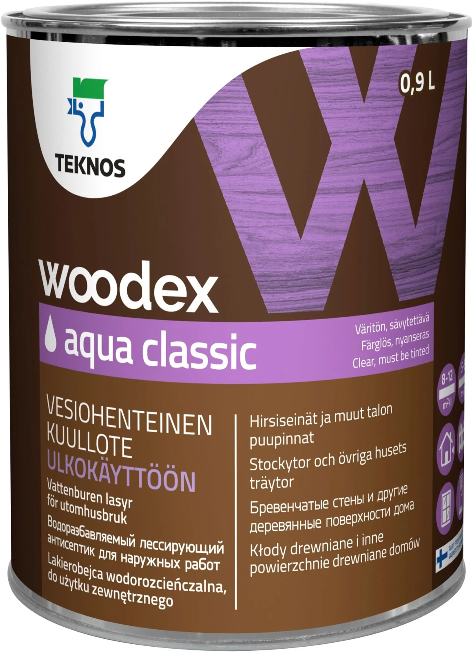 Teknos kuullote Woodex Aqua Classic 0,9 l PM3 sävytettävä