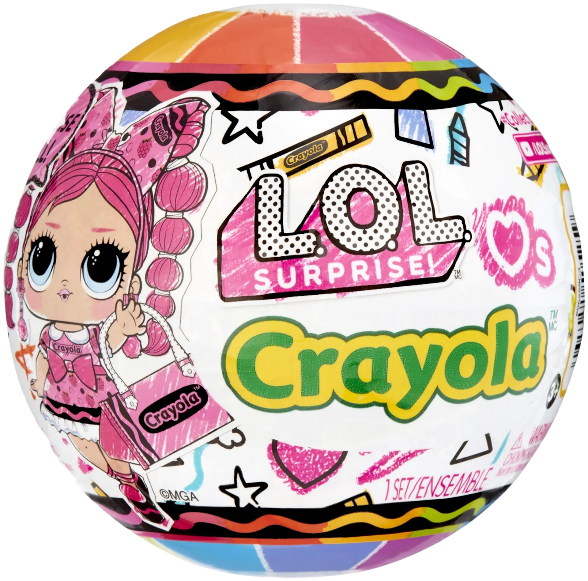 L.O.L. yllätysnukke Crayola, erilaisia - 2