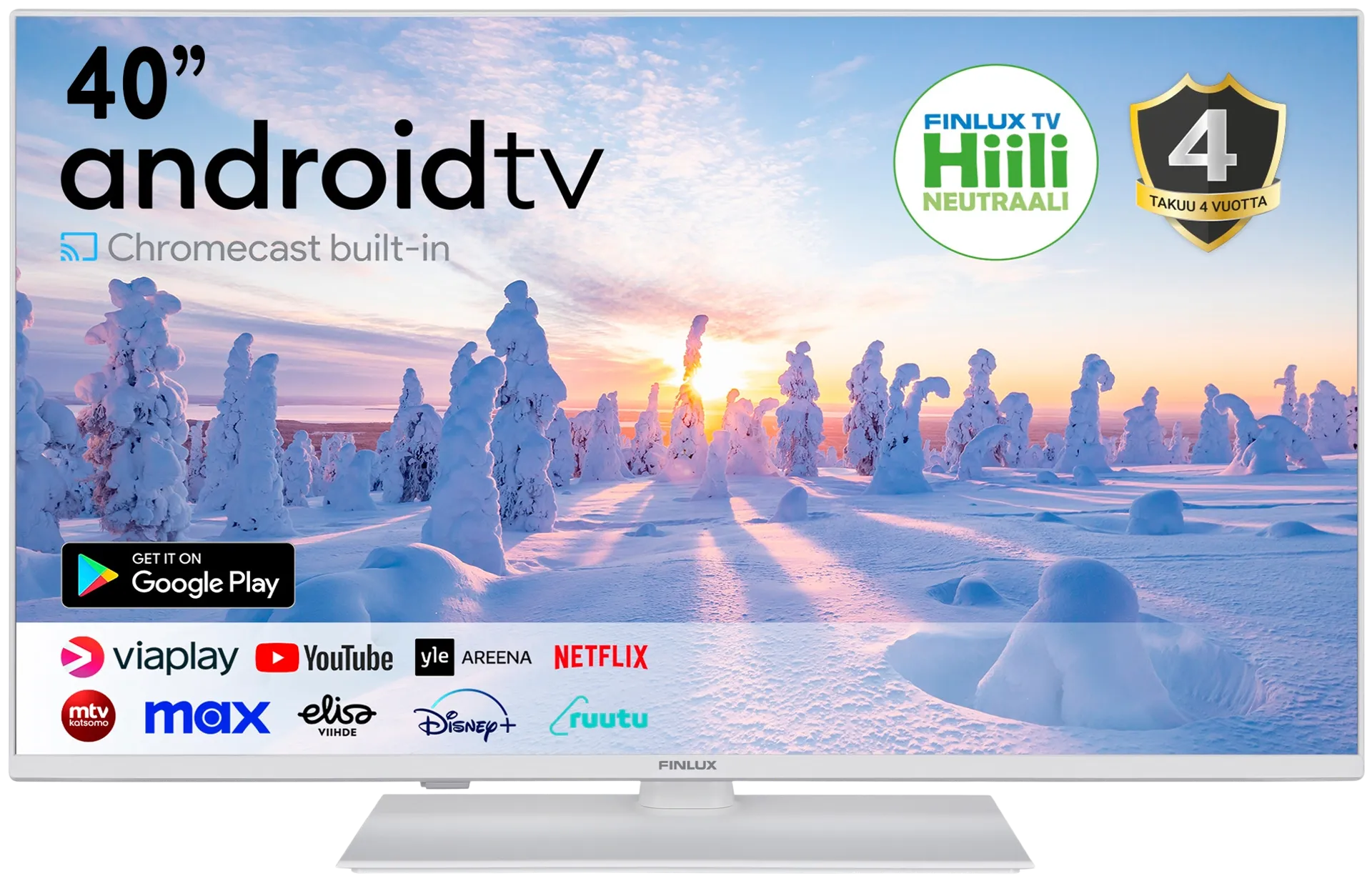 Finlux 40" FullHD Android Smart LED TV 40G8.2WCI valkoinen - 3