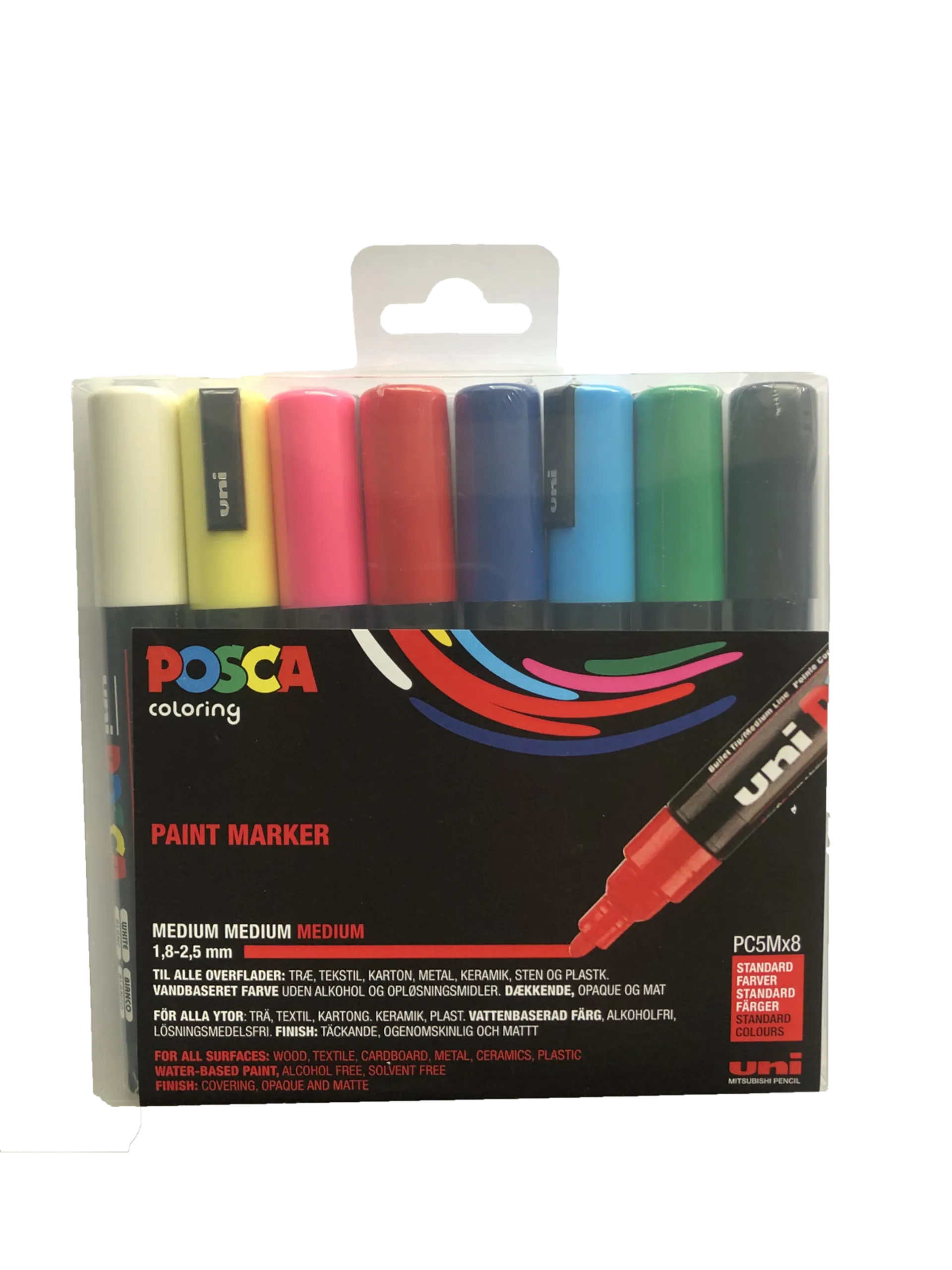 Uni Posca maalikynäsarja PC-5M 8 kynää