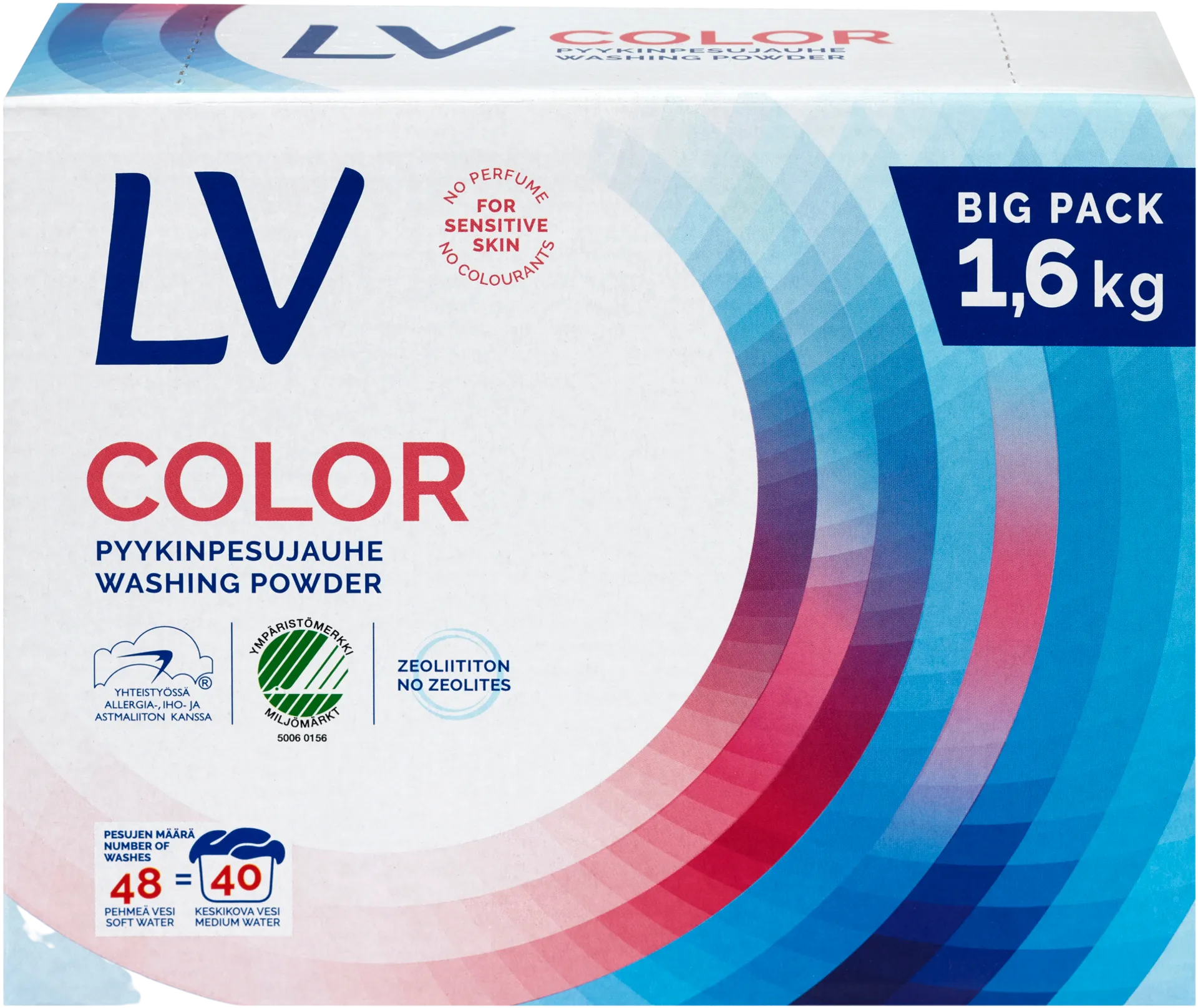 LV 1,6kg Color pyykinpesujauhetiiviste