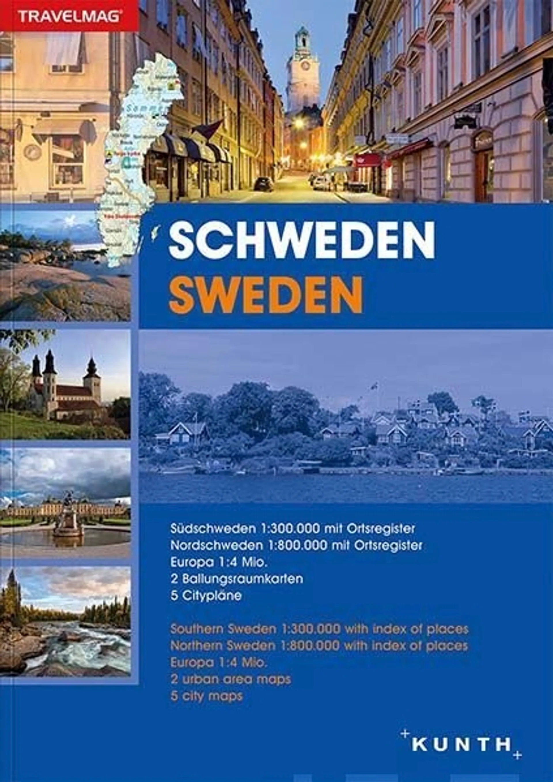 Schweden / Sweden / Ruotsi, 1.300 000, 1:800 000 tiekartasto  2017-2018 - Kunth tiekartasto