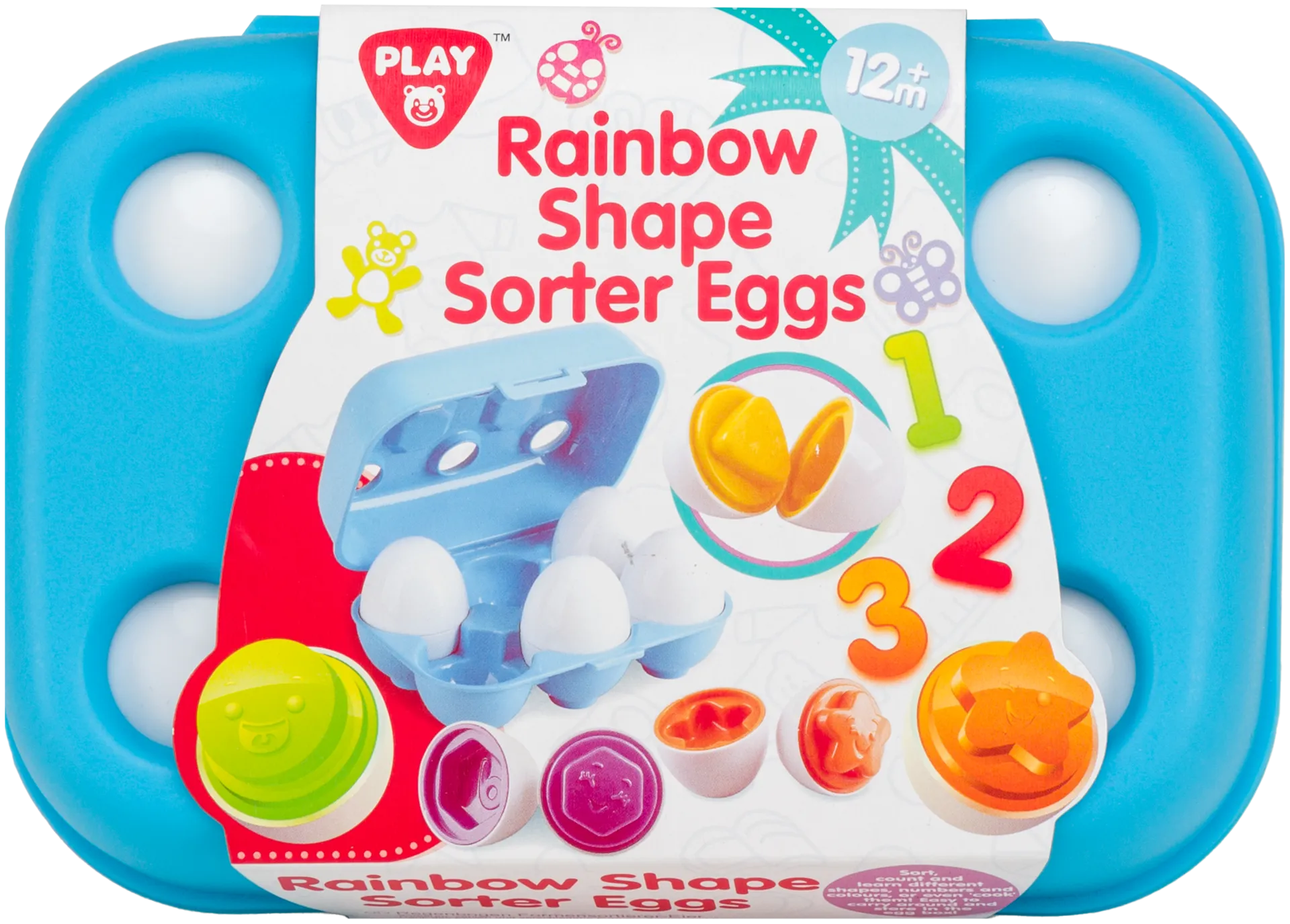 Lasten lajittelusetti Rainbow Shape Sorter Eggs