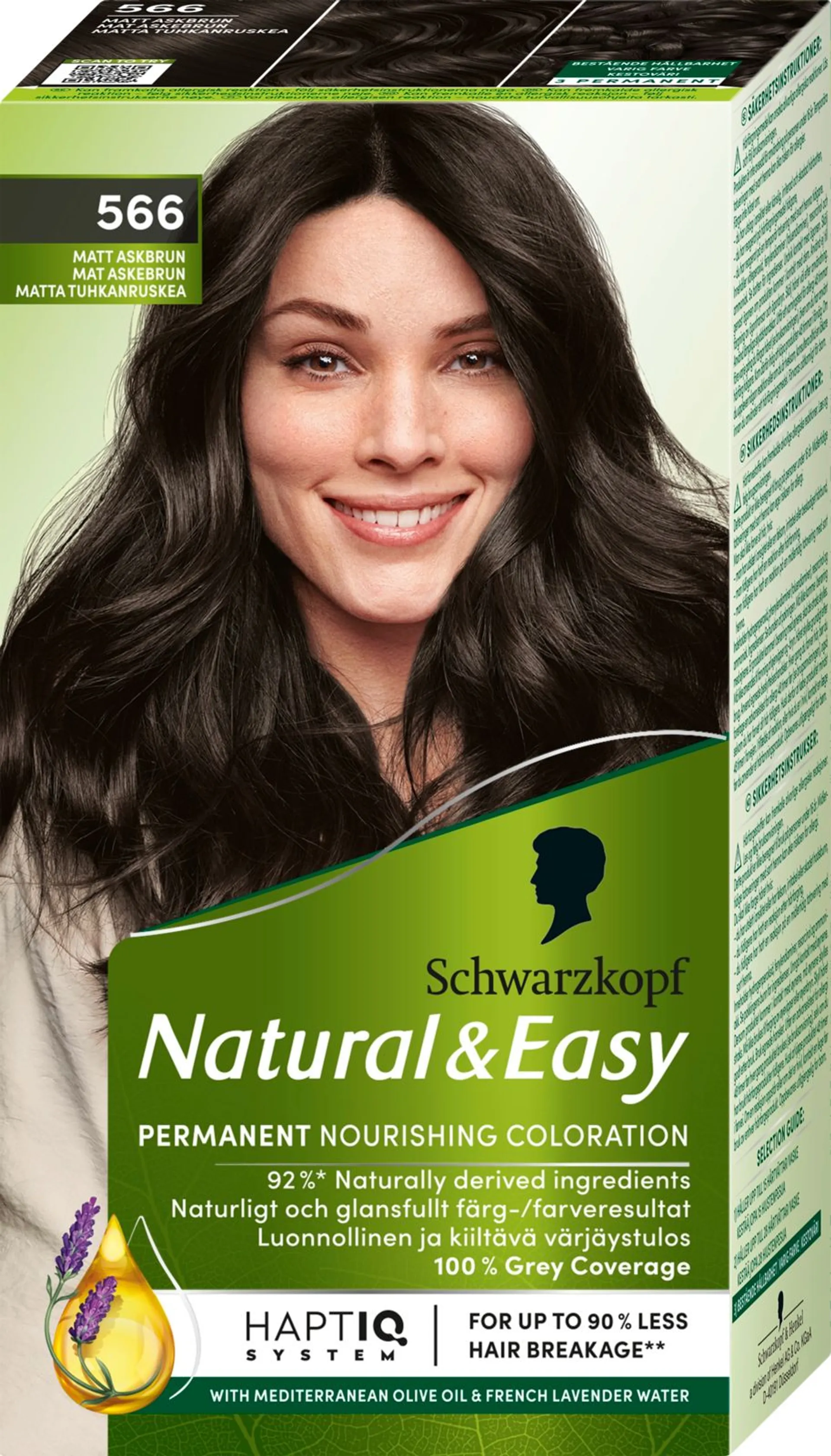 Schwarzkopf Natural & Easy 566 Matta Tuhkanruskea hiusväri - 1