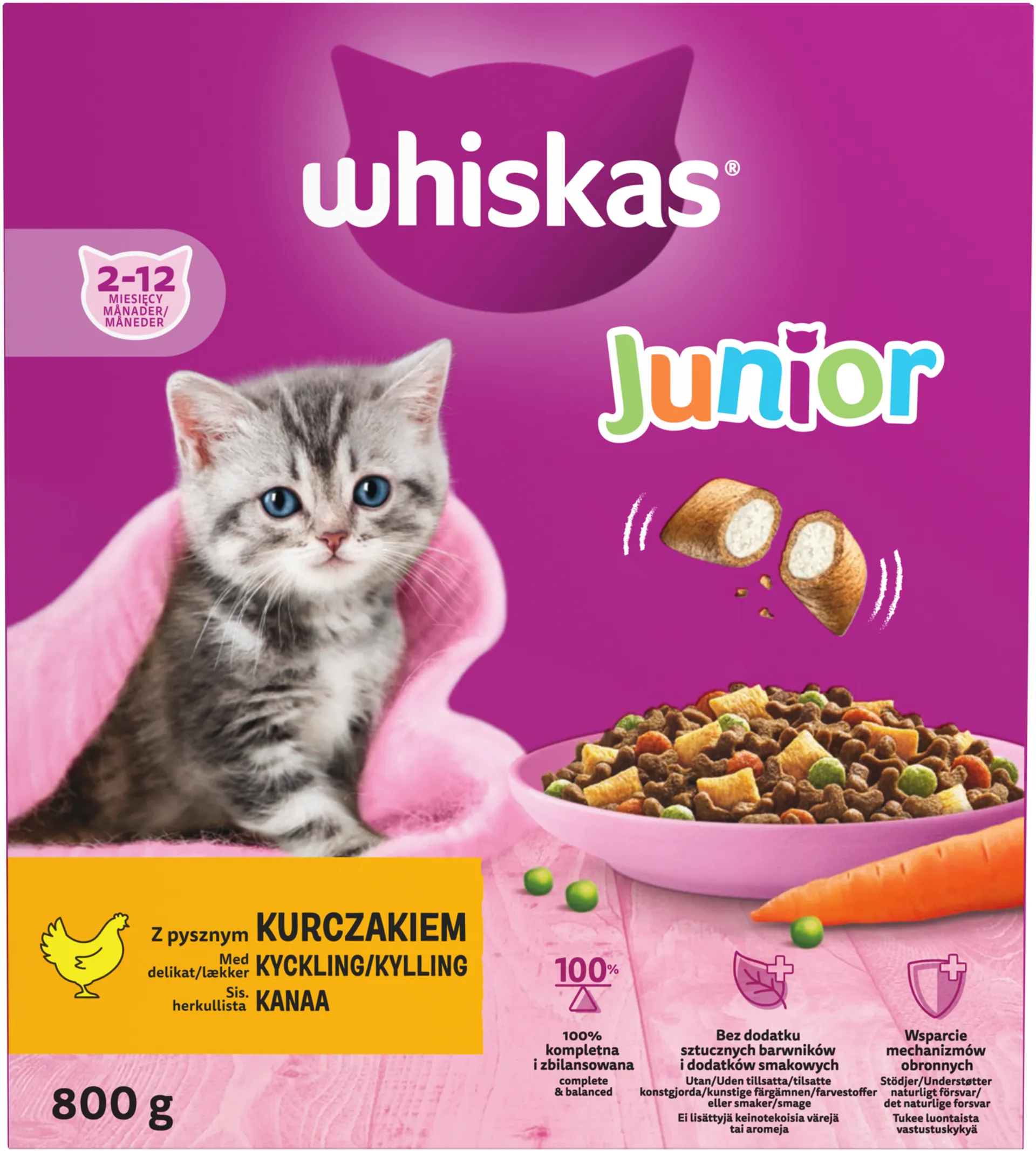 Whiskas Junior sis. Kanaa (800 g)