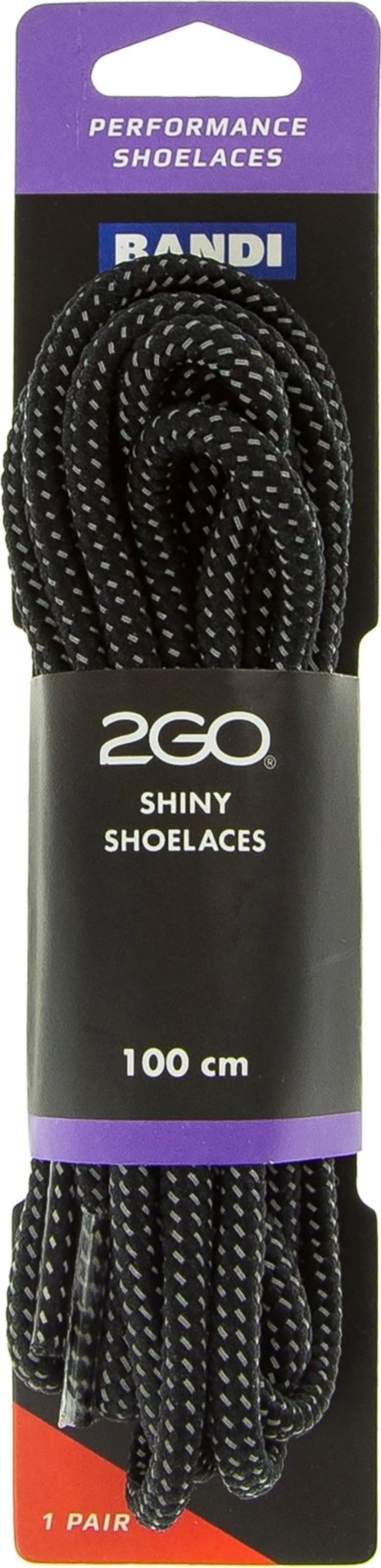 Bandi 2GO heijastavat kengännauhat 100 cm musta