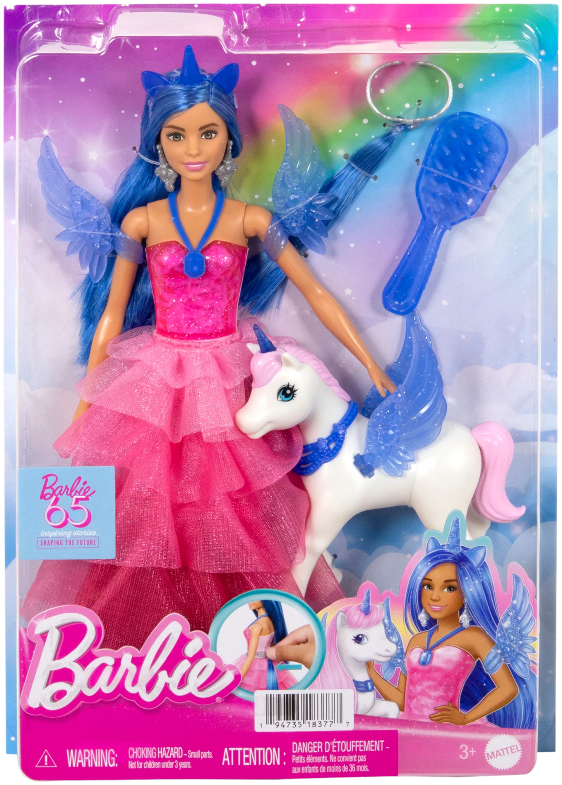 Barbie Sapphire -muotinukke ja yksisarvinen - 1