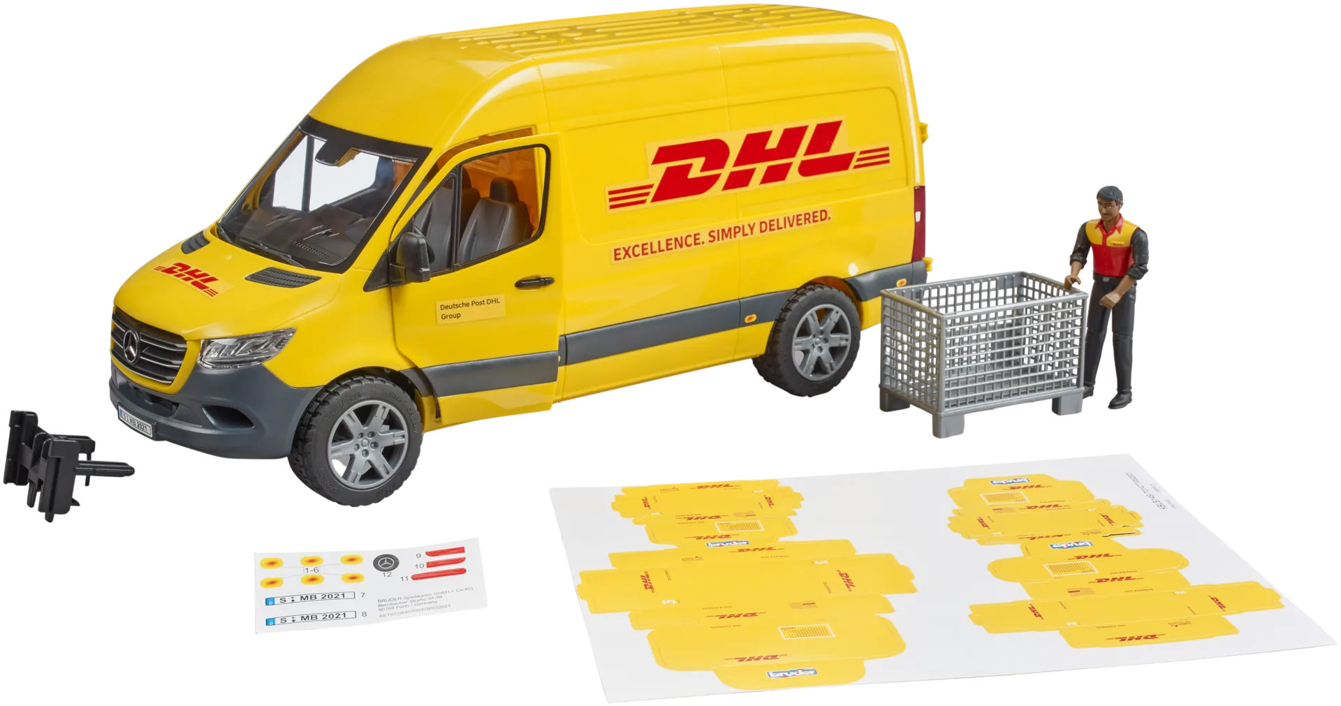 Bruder Mercedes-Benz Sprinter DHL ja kuljettaja - 4