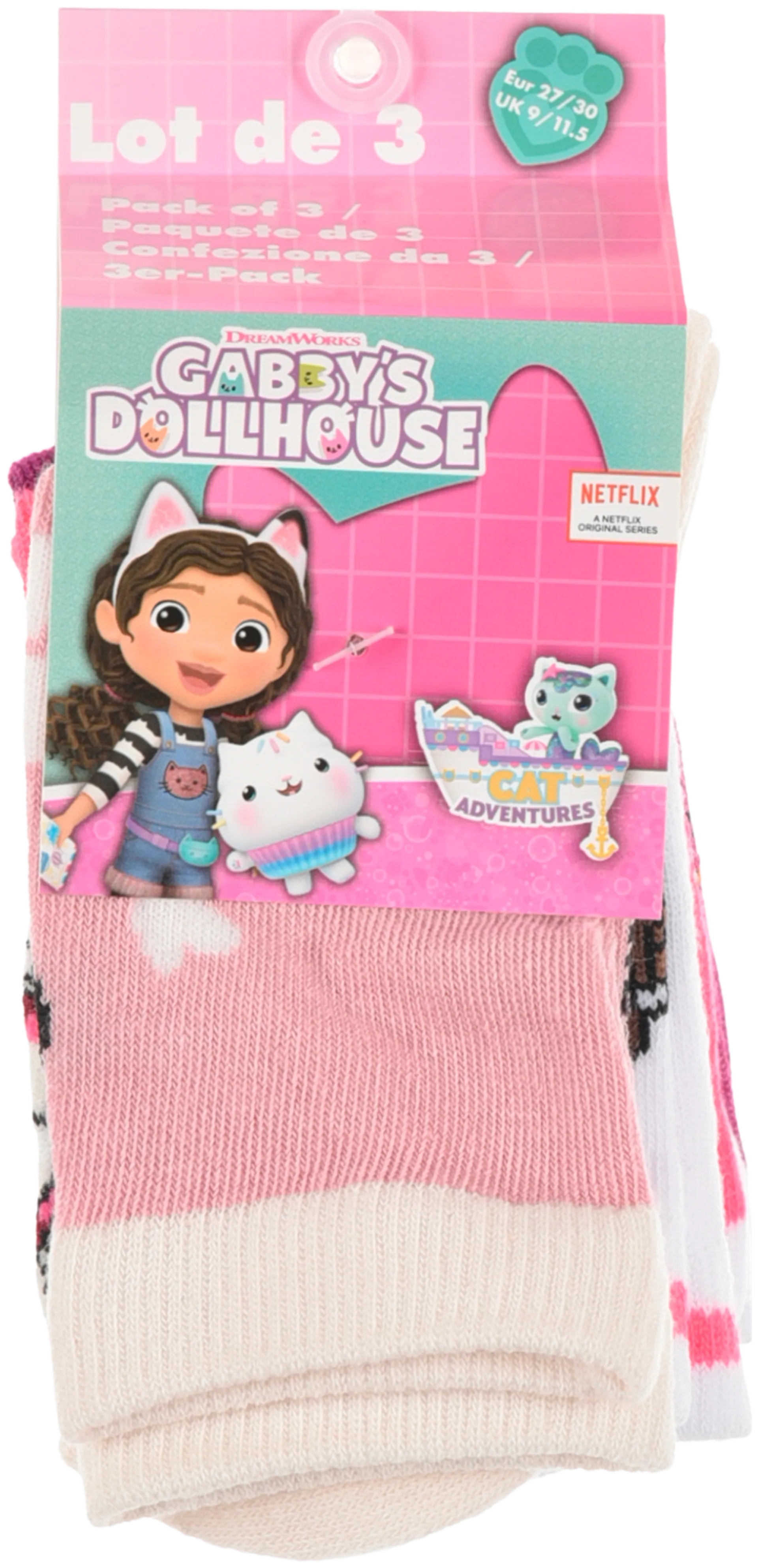 Gabby's Dollhouse lasten sukat 3-paria EX0656 - Pinkki - 2
