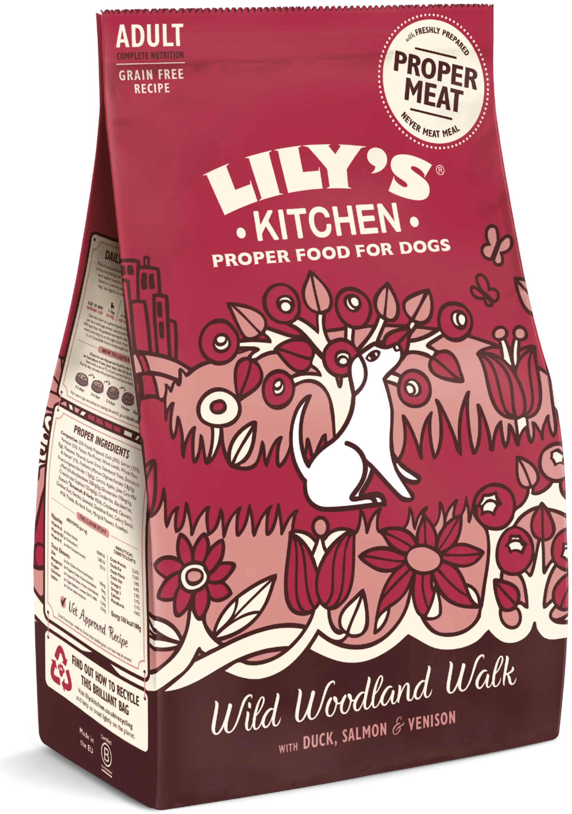 Lily's Kitchen 2,5kg Wild Woodland Walk sis. ankkaa, lohta ja peuraa koiranruoka