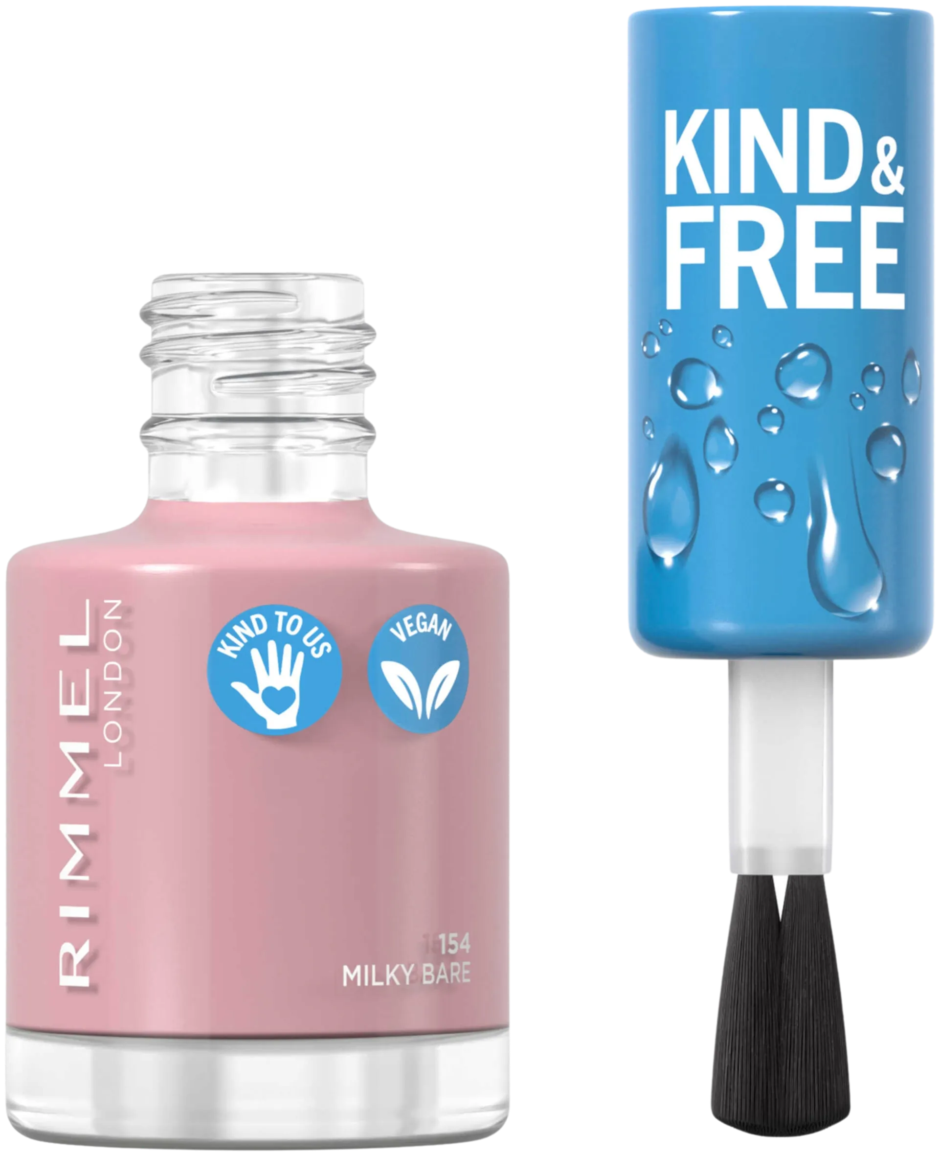 Rimmel Kind & Free Clean Nail Polish 8ml, 154 Milky Bare kynsilakka - 2