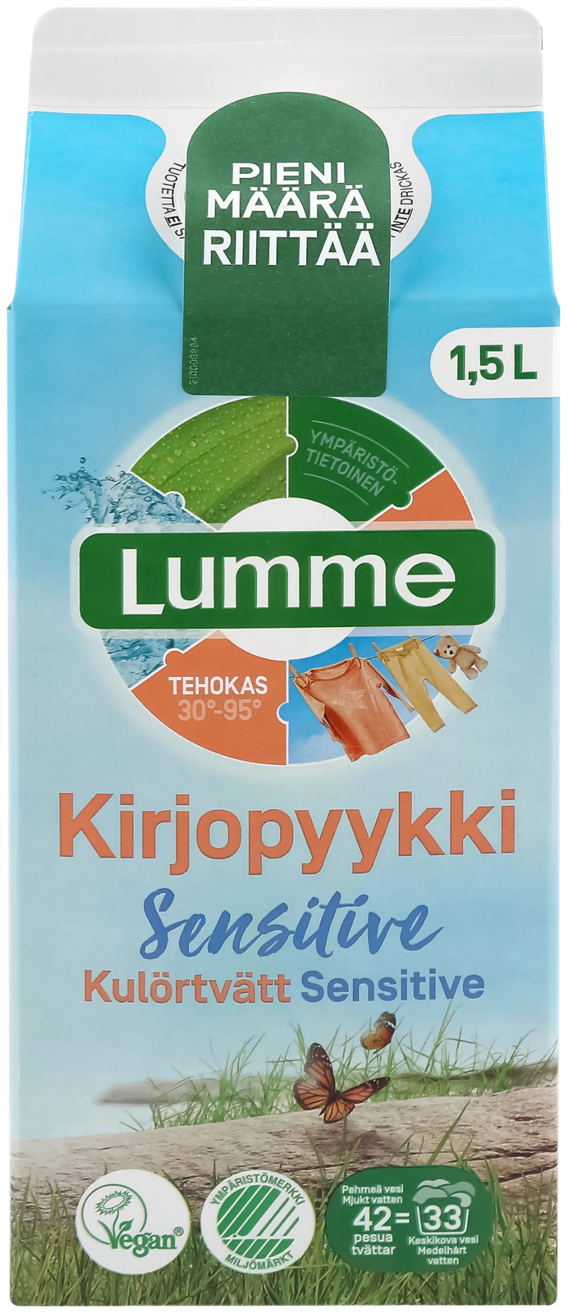 Lumme Kirjopyykki Sensitive tiivistetty pyykinpesuneste 1500ml