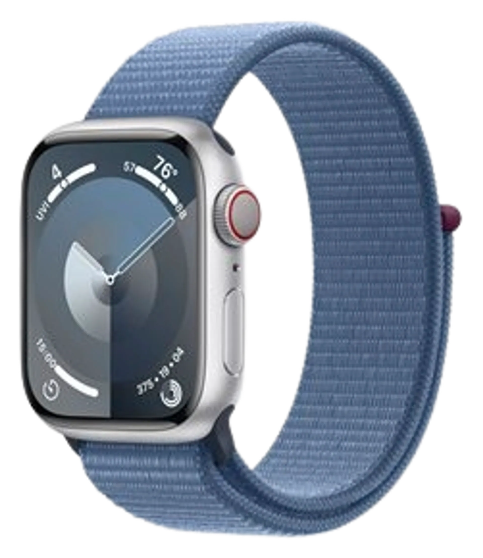 Apple watch Series 9 GPS + Cellular 41mm Hopeinen alumiinikotelo talvensininen urheiluranneke MRHX3KS/A