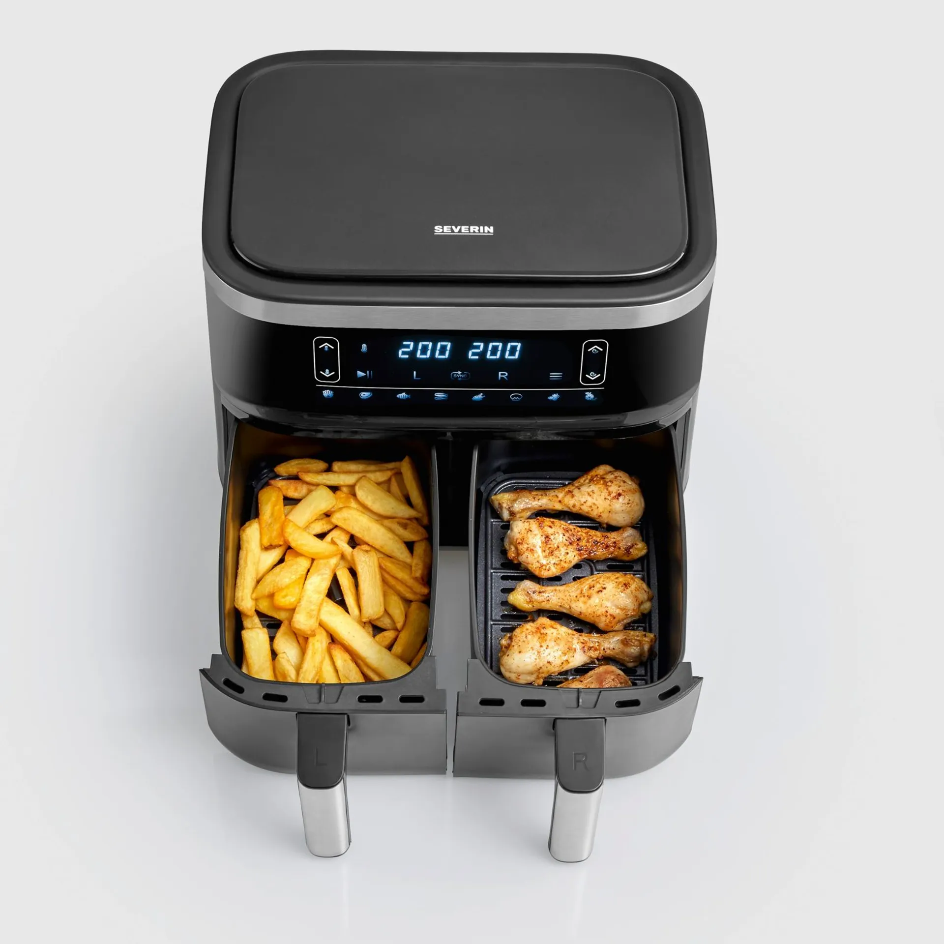 Severin airfryer 2x3,8L, Teho 2850W - FR2453 - 6