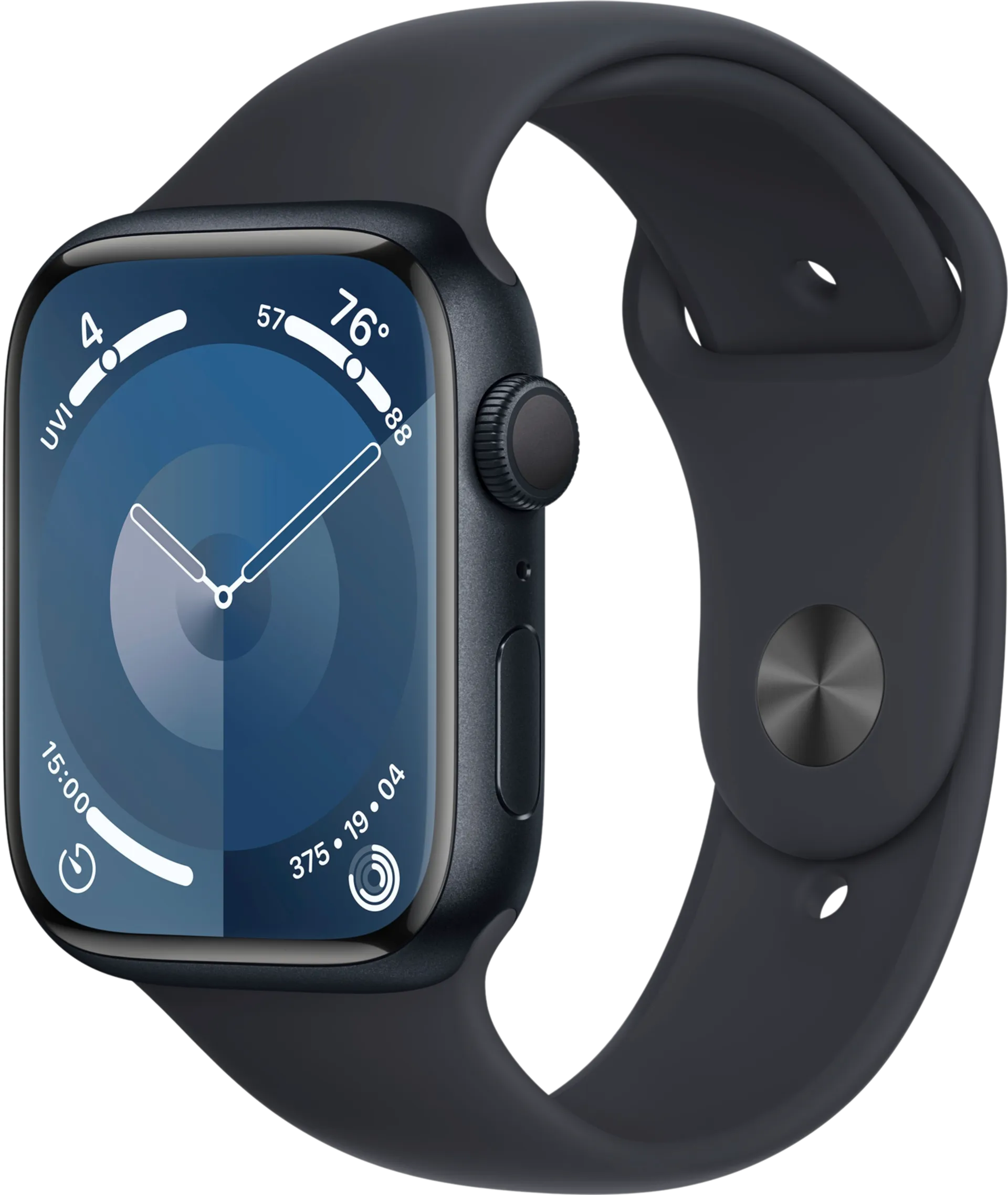 Apple watch Series 9 GPS 45mm keskiyönsininen alumiinikotelo keskiyönsininen urheiluranneke - S/M MR993KS/A