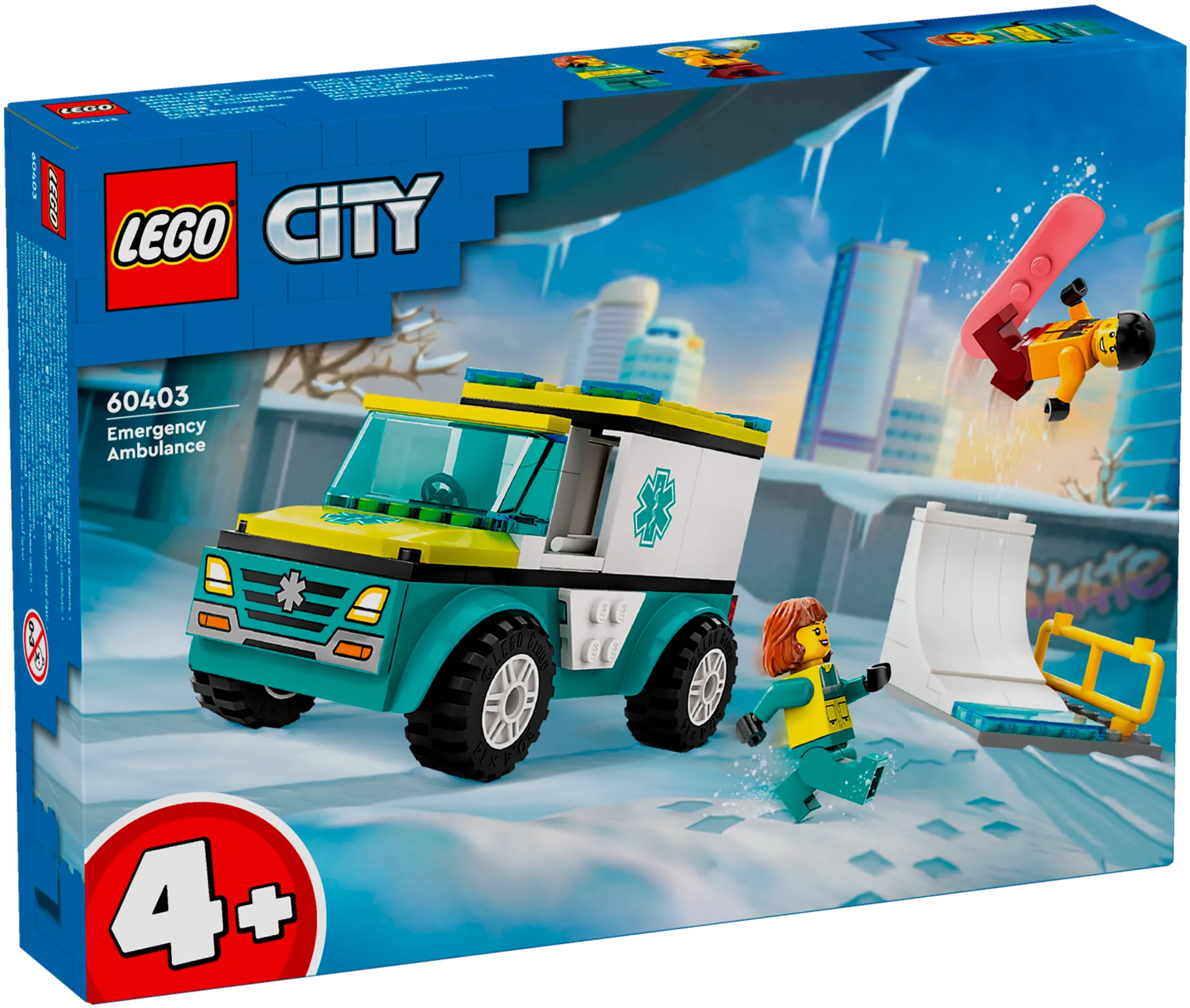 LEGO City Great Vehicles 60403 Ambulanssi ja lumilautailija - 2