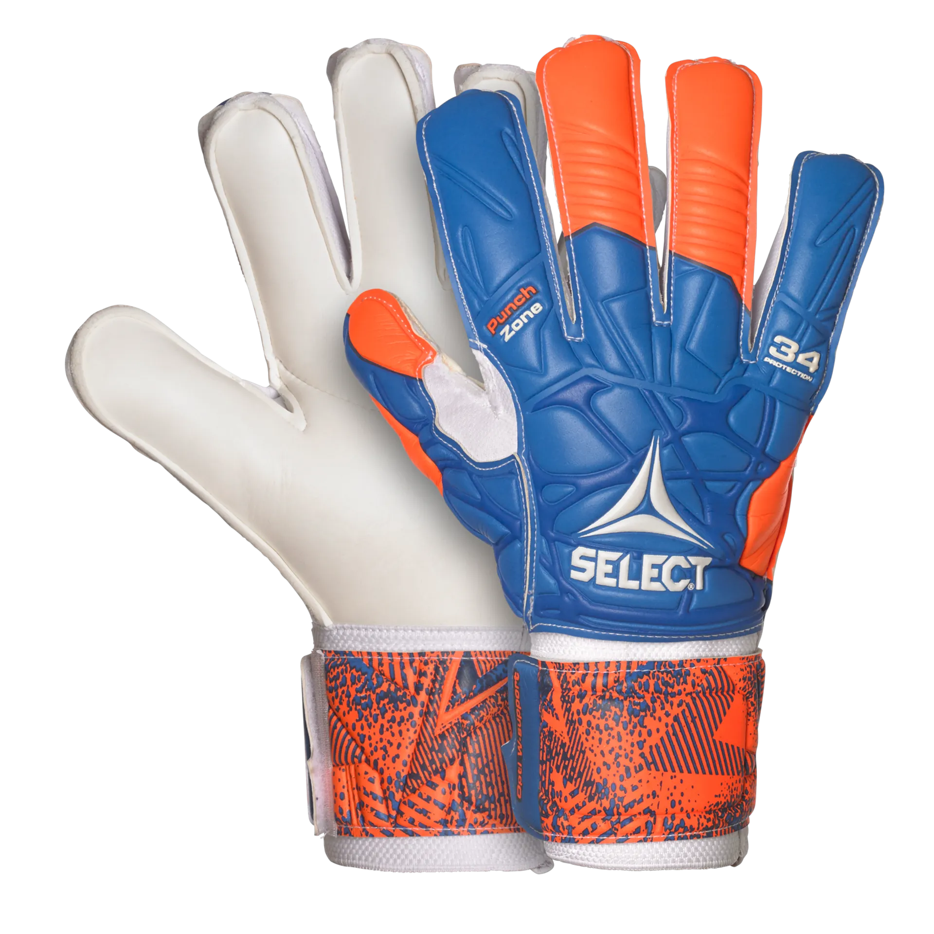 Select 8 34" maalivahdin hanskat - Oranssi/sini/valkoinen