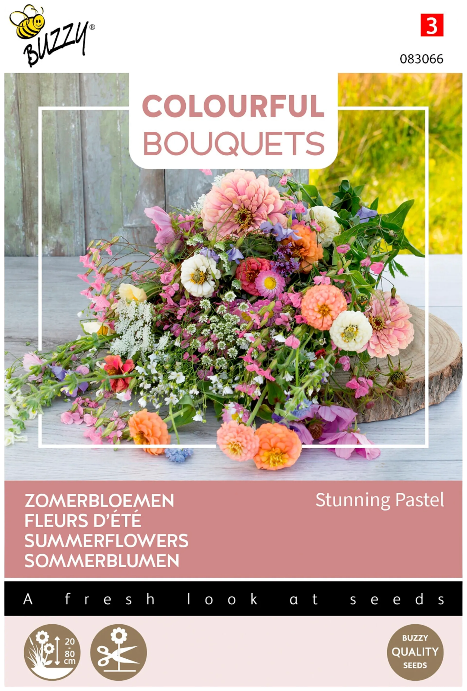 Buzzy® Colorful Bouquets Stunning Pastel mixed, leikkokukkia pastellin sävyissä