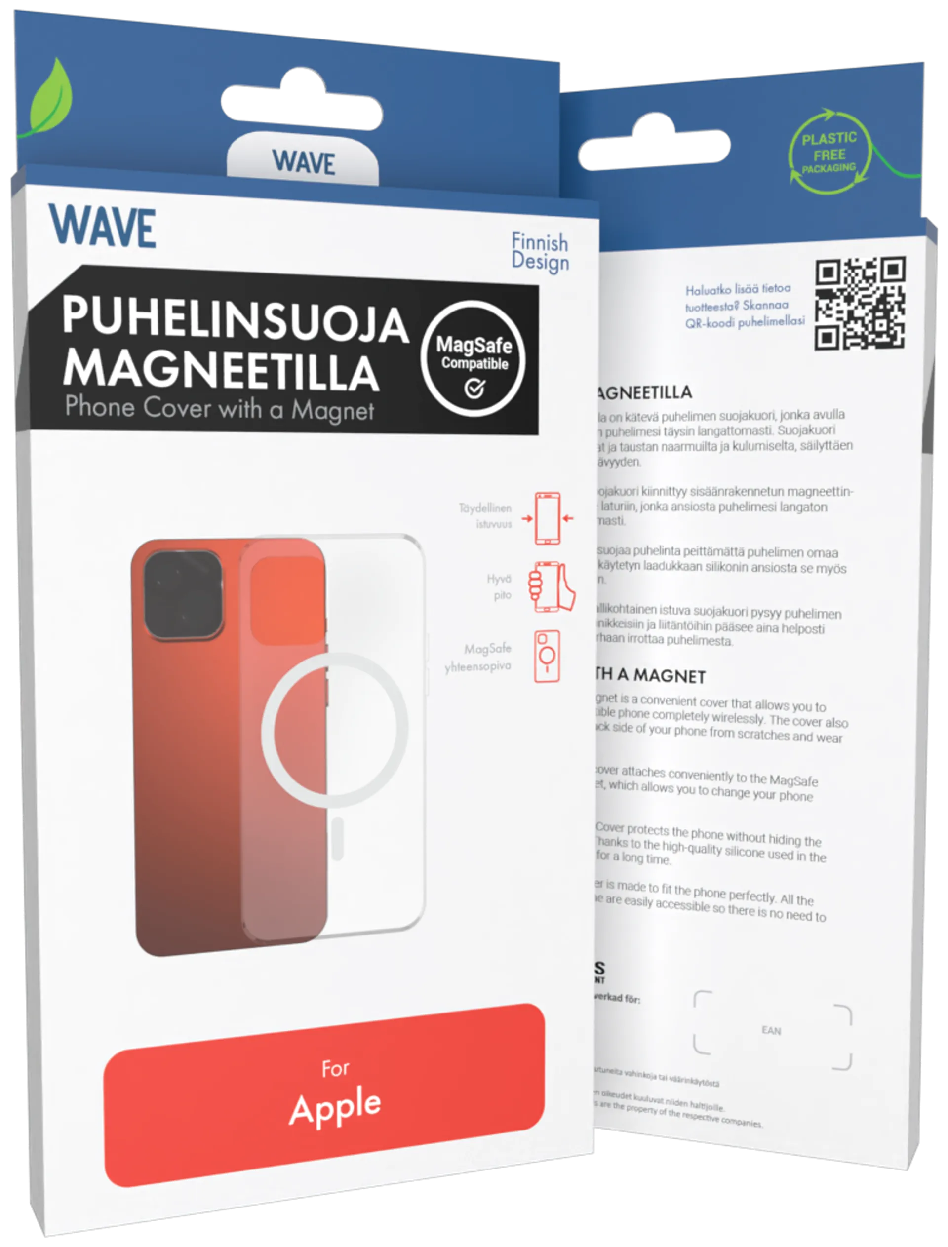 Wave MagSafe -yhteensopiva Puhelinsuoja, Apple iPhone 15, Kirkas - 2