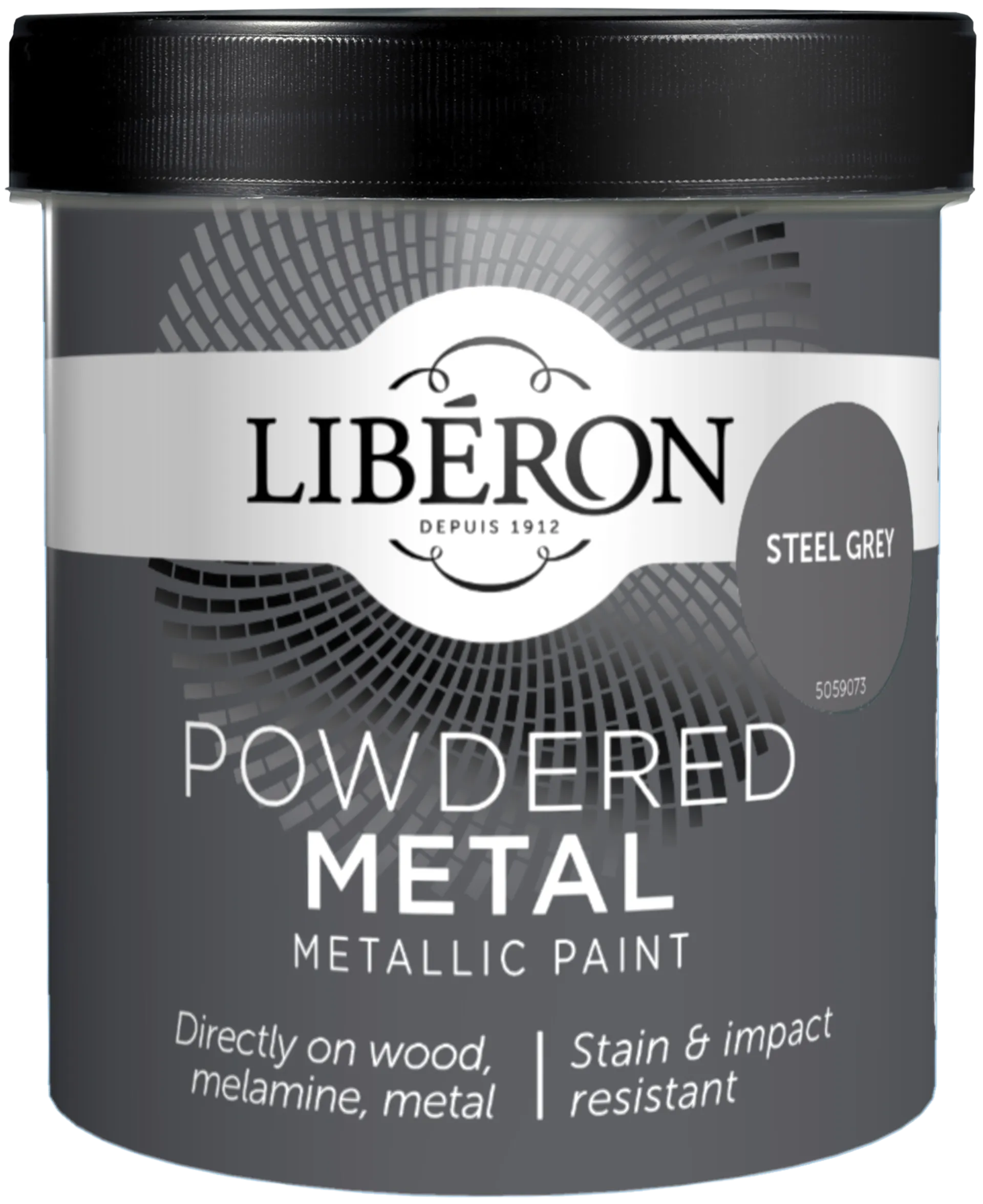 Liberon Powdered Metalliefektimaali 500ml Steel Grey matt - 1