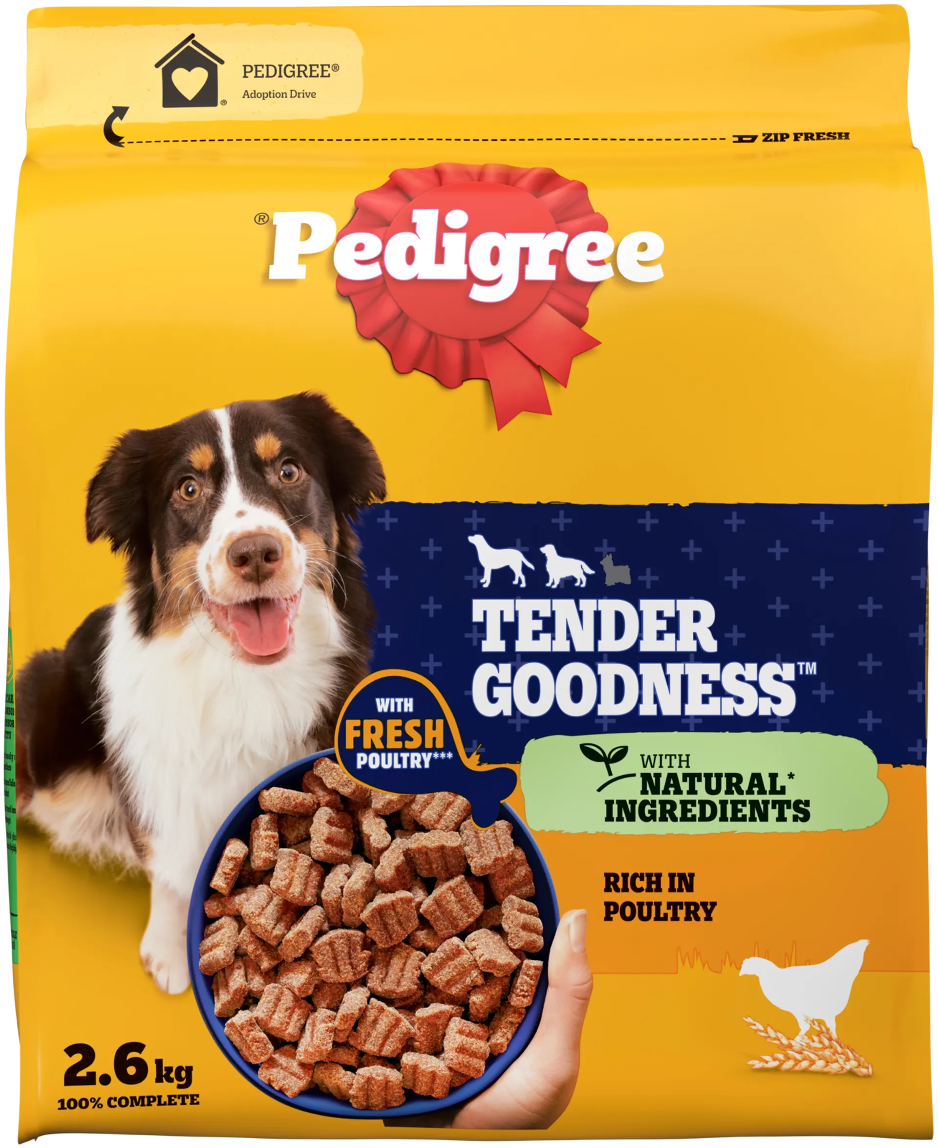 Pedigree Tender Goodness runsaasti siipikarjaa Medium 2,6kg