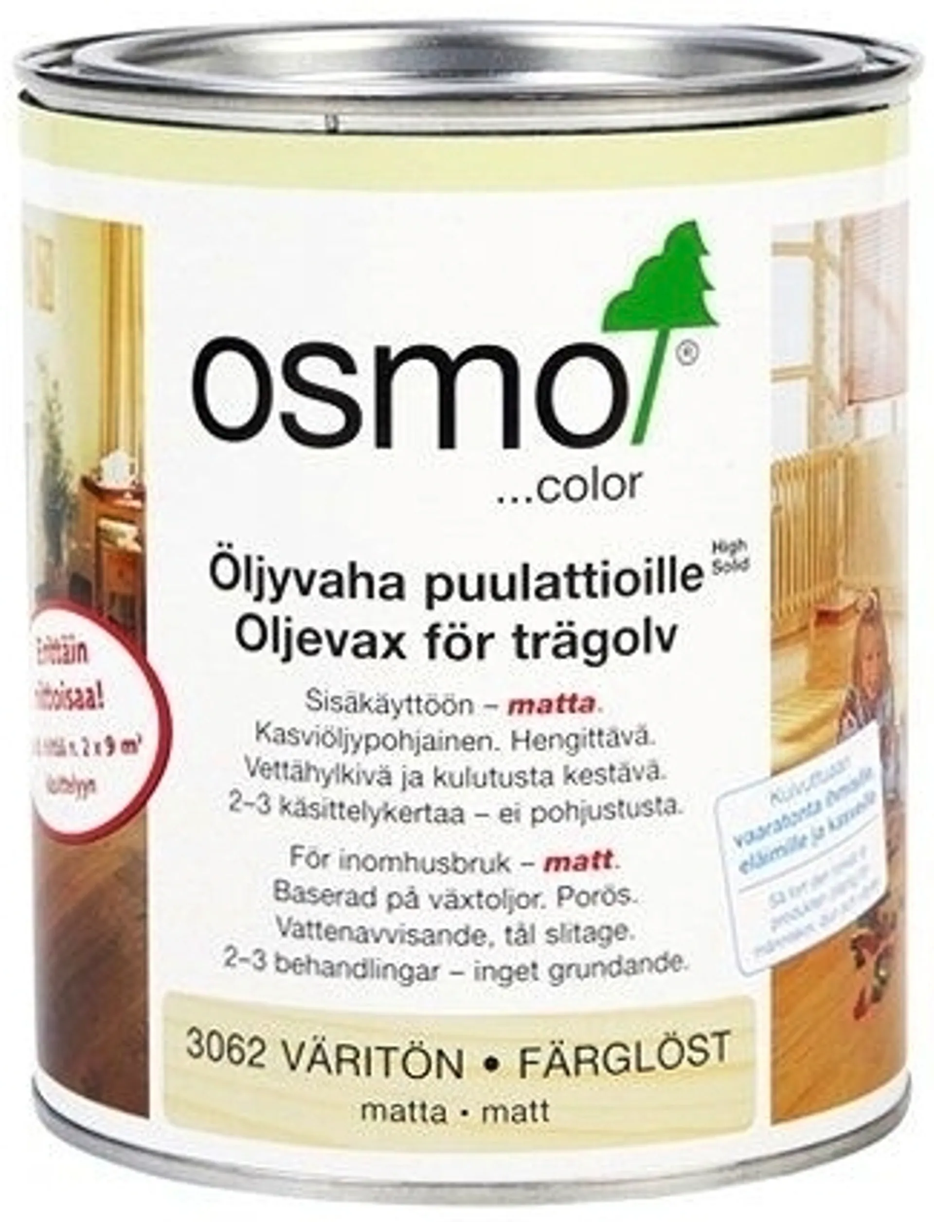 Osmo Color 750ml öljyvaha 3062 väritön matta