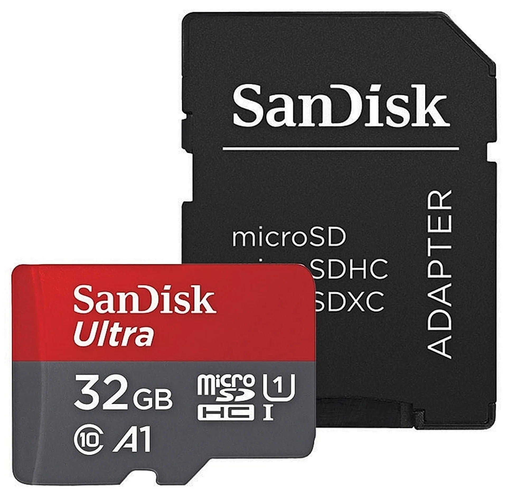 Sandisk 32gb microsd kortti + sd-kortti adapteri 98mb/s class10