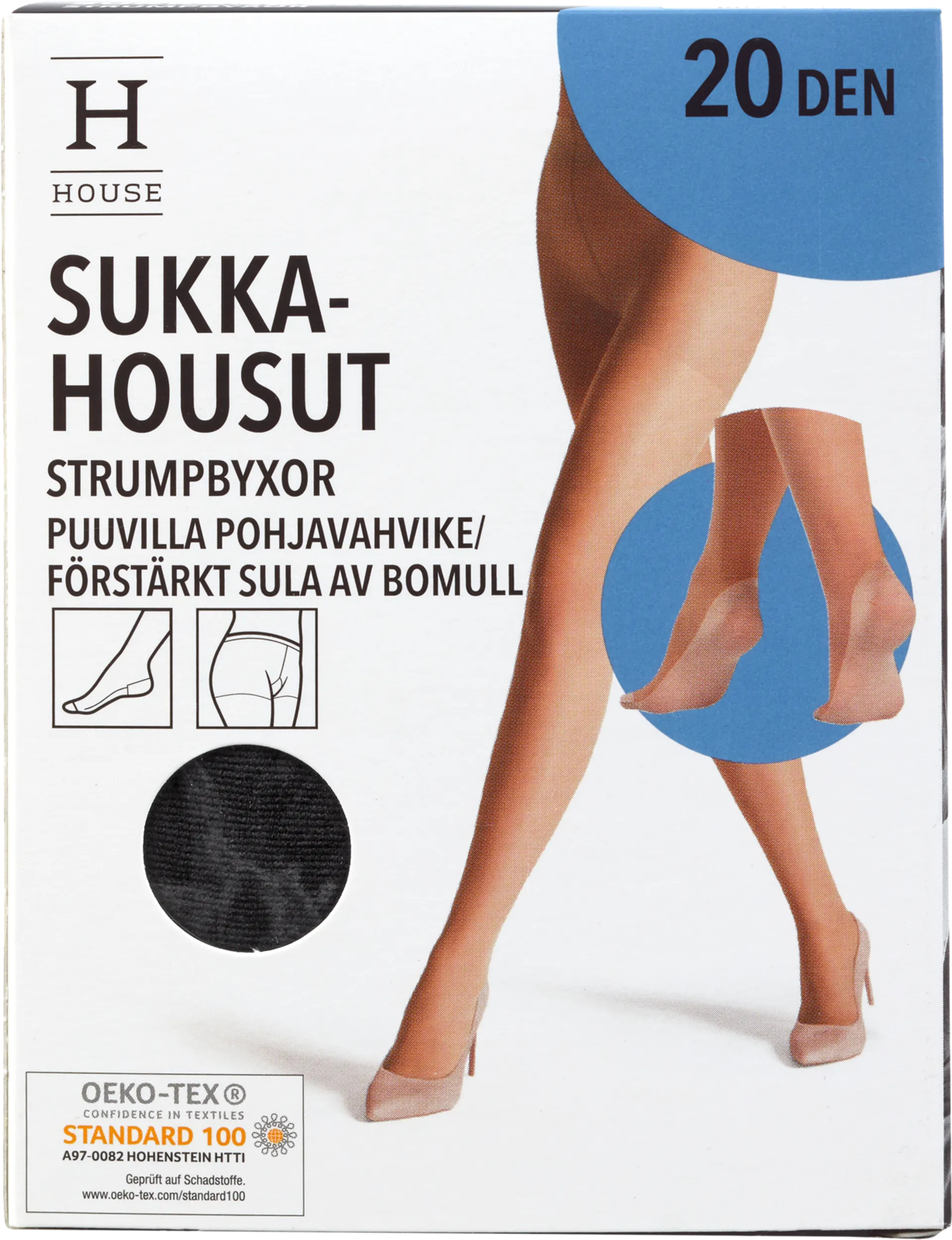 House naisten sukkahousut 20den puuvillapohjavahvike AT4538 - BLACK