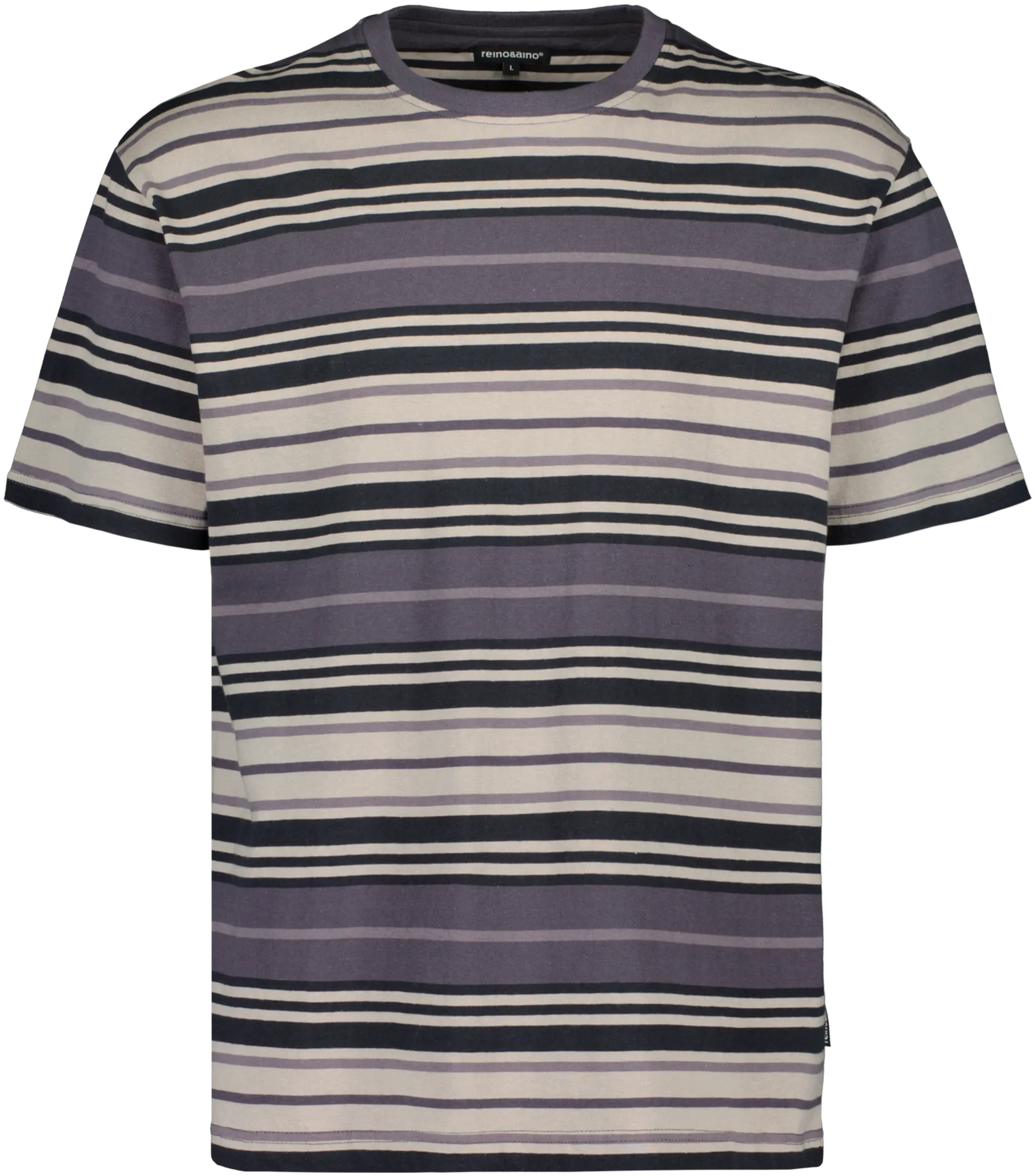 Reino&Aino miesten raidallinen t-paita Reino - Grey striped