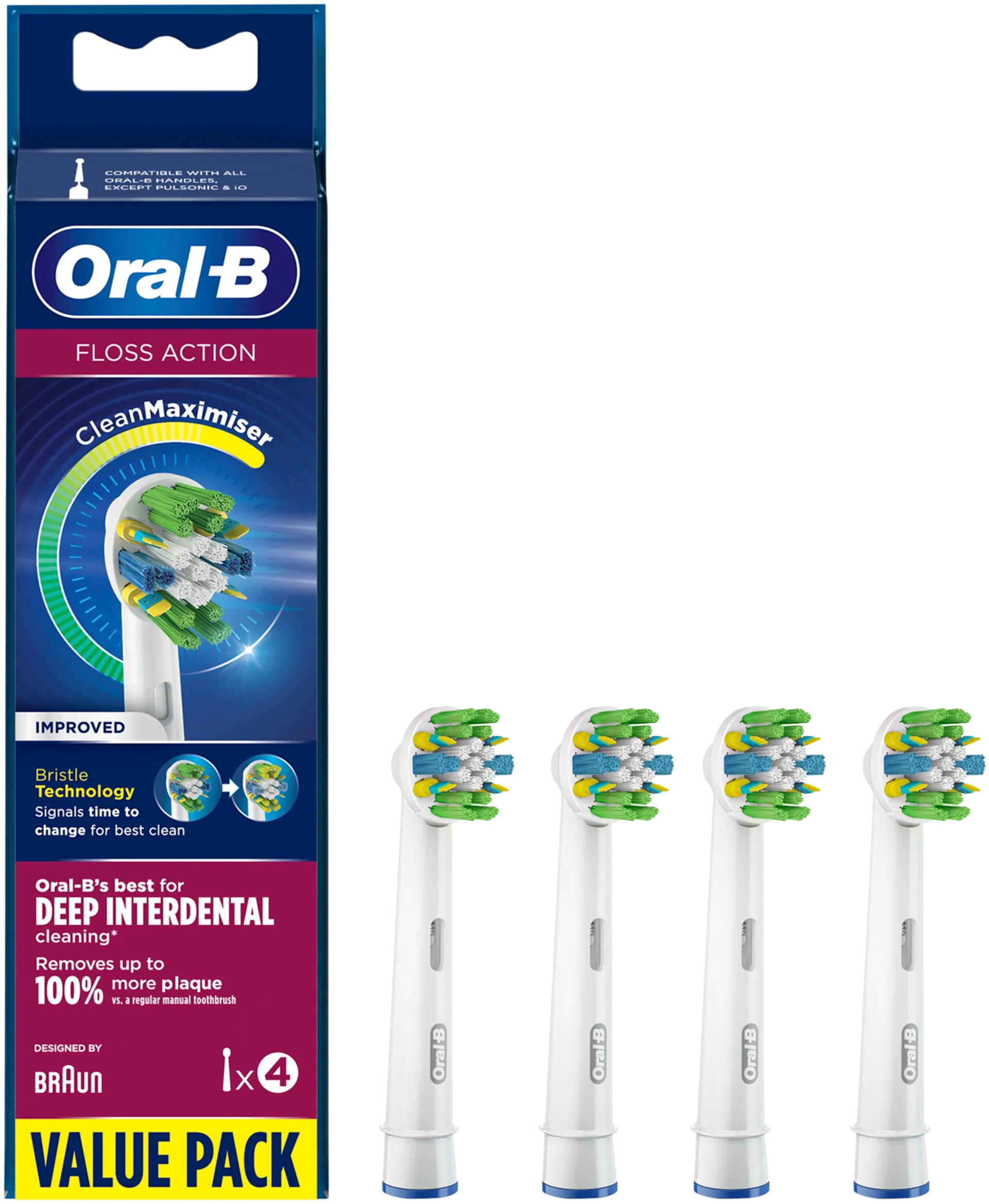 Oral-B FlossAction vaihtoharja CleanMaximiser -tekniikalla 4kpl - 1