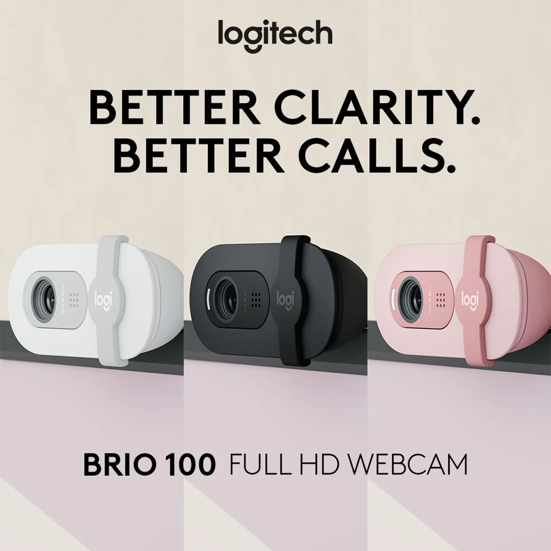 Logitech Webbikamera Brio 100 - ruusu - 3