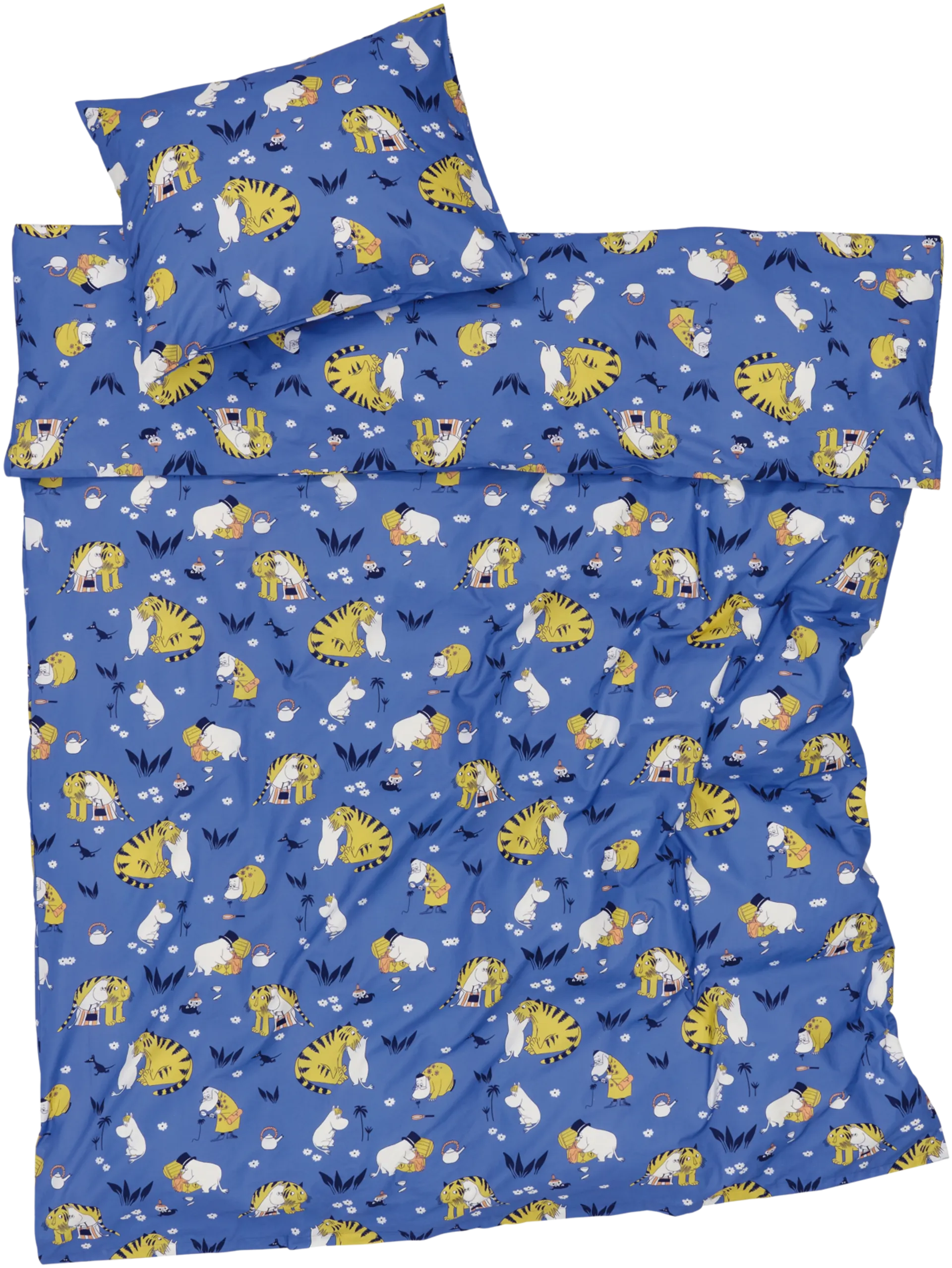 Moomin Arabia pussilakanasetti Muumiperhe 150x210+50x60 cm  sininen - 1