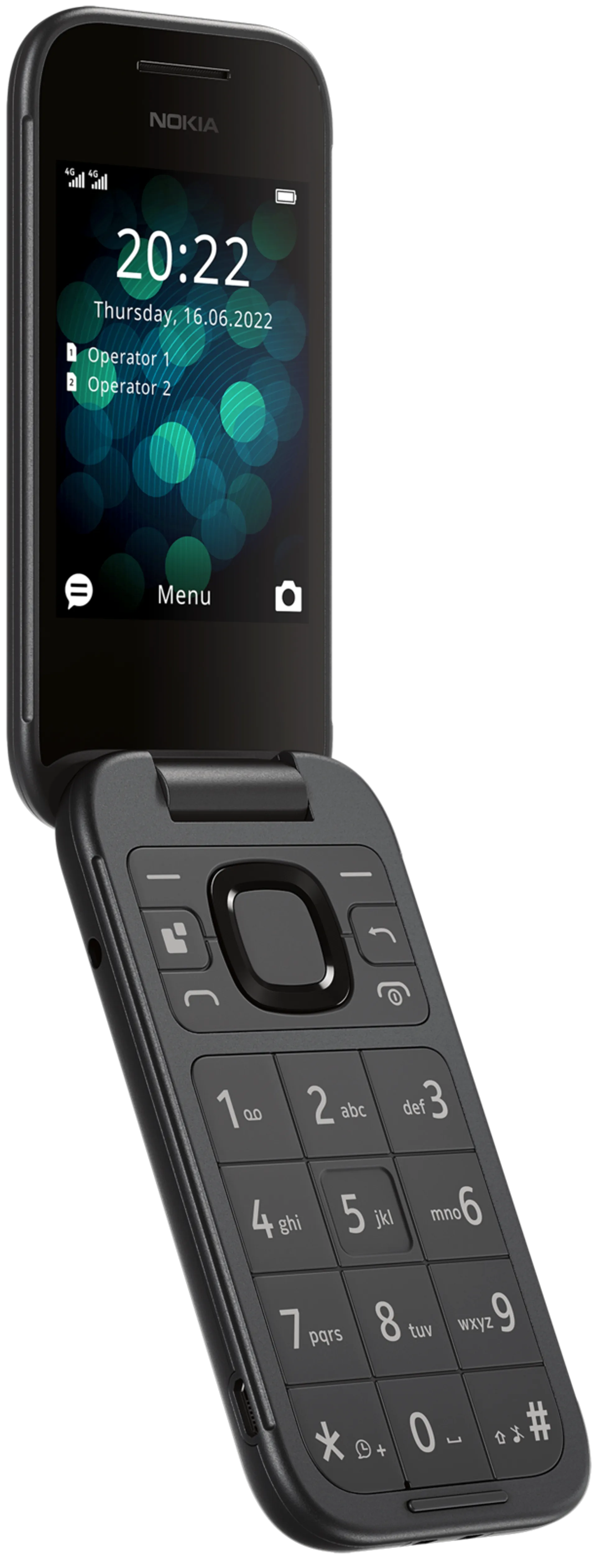 Nokia 2660 musta puhelin + teline - 3
