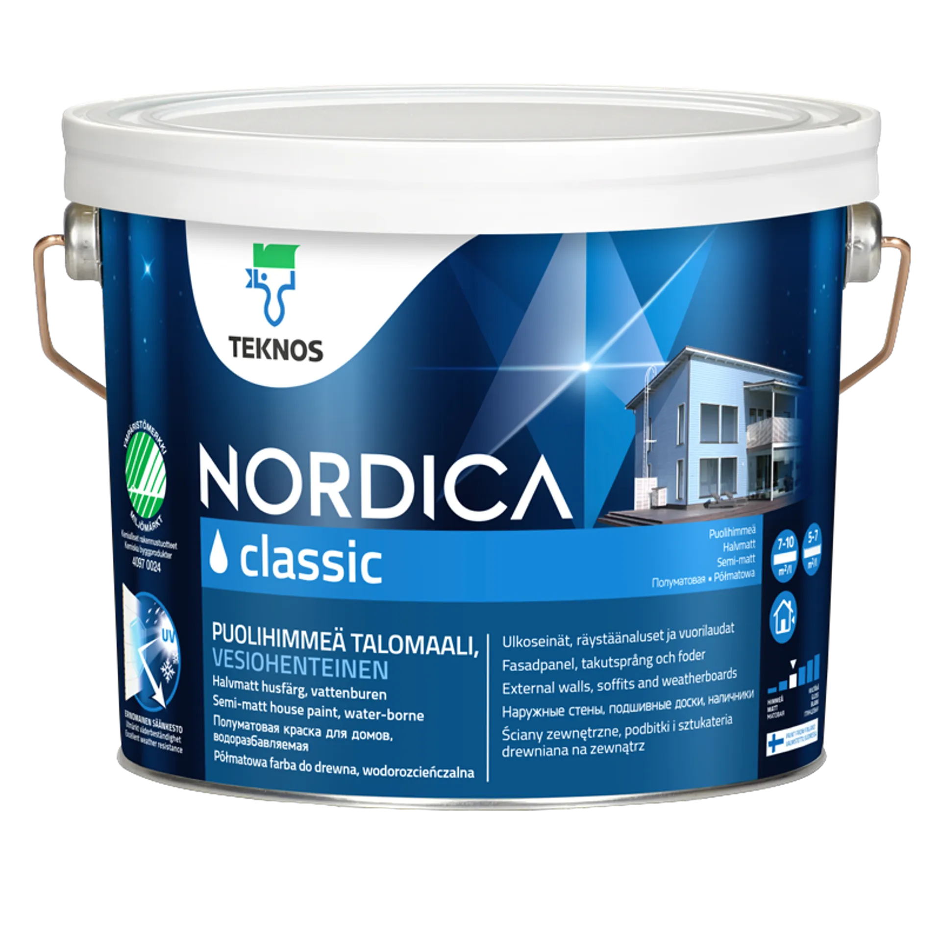 Teknos talomaali Nordica Classic 2,7 l PM3 sävytettävä puolihimmeä