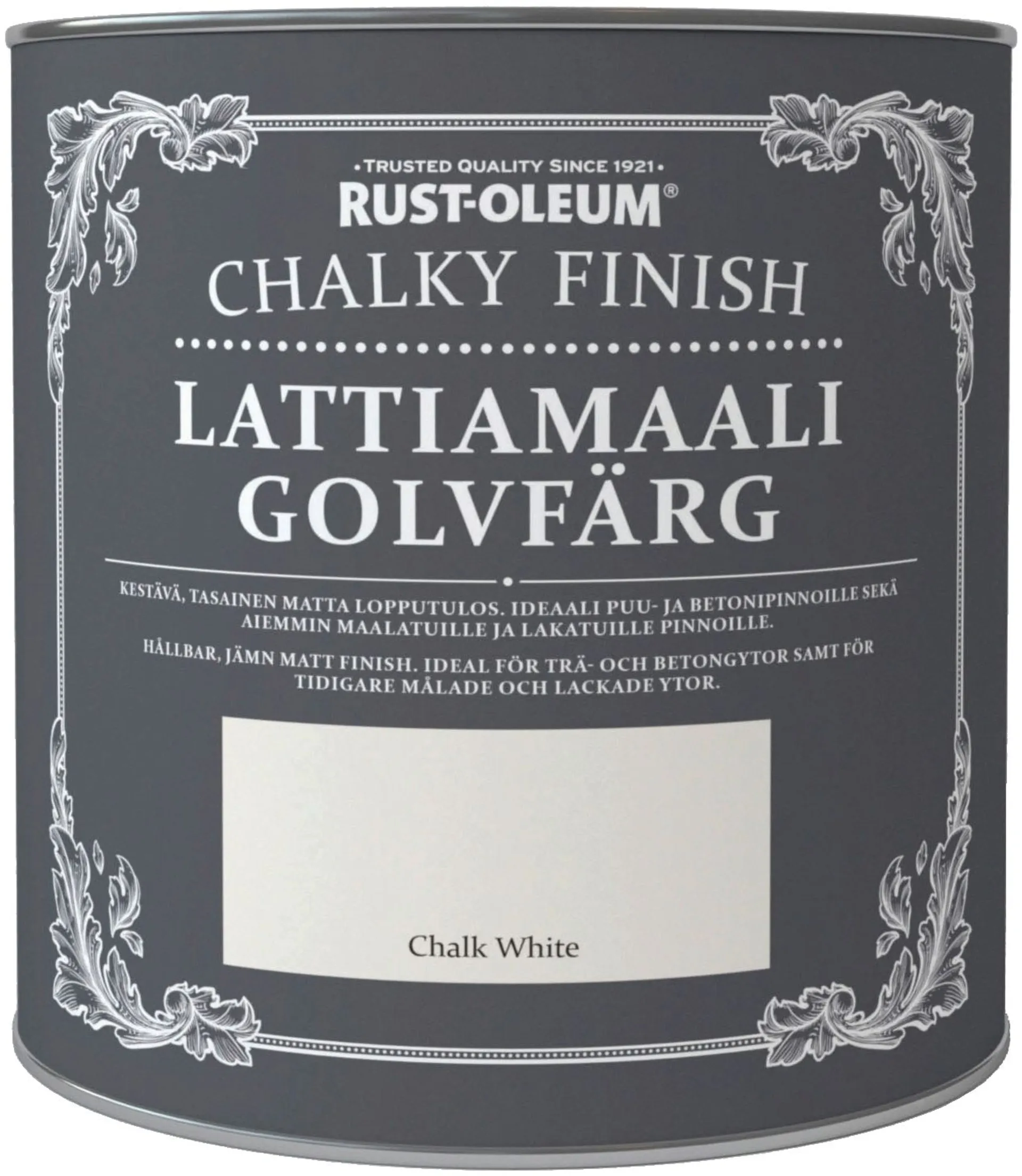 Rust-Oleum Chalky Finish 2,5l lattiamaali vesiohenteinen valkoinen