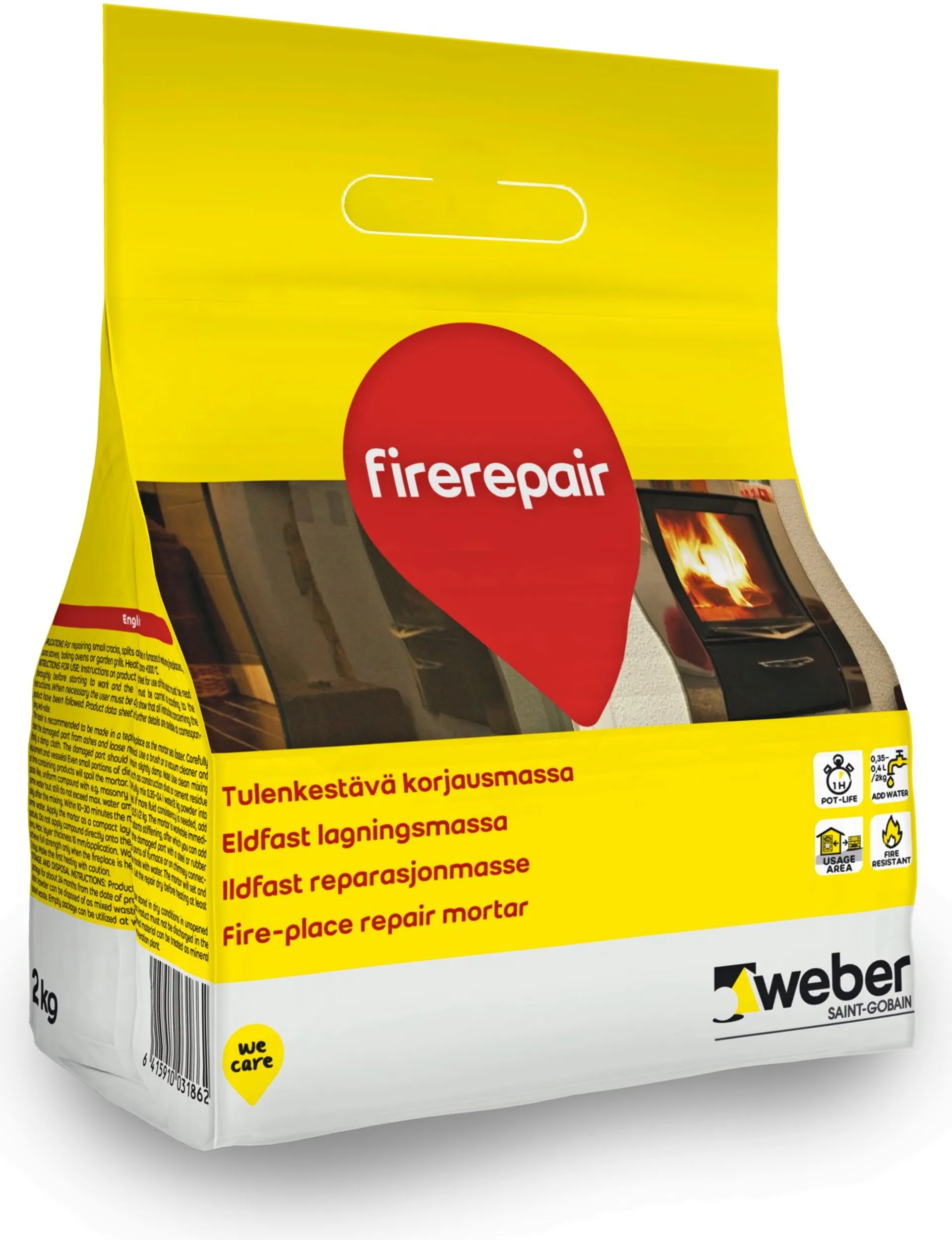 Weber Firerepair 2kg tulenkestävä korjausmassa