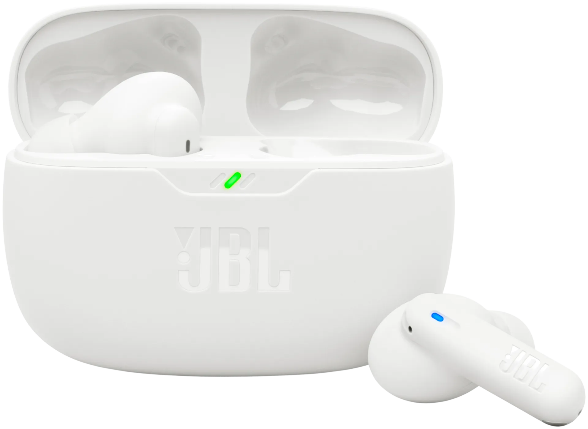 JBL Bluetooth vastamelunappikuulokkeet Vibe Beam 2 valkoinen - 1