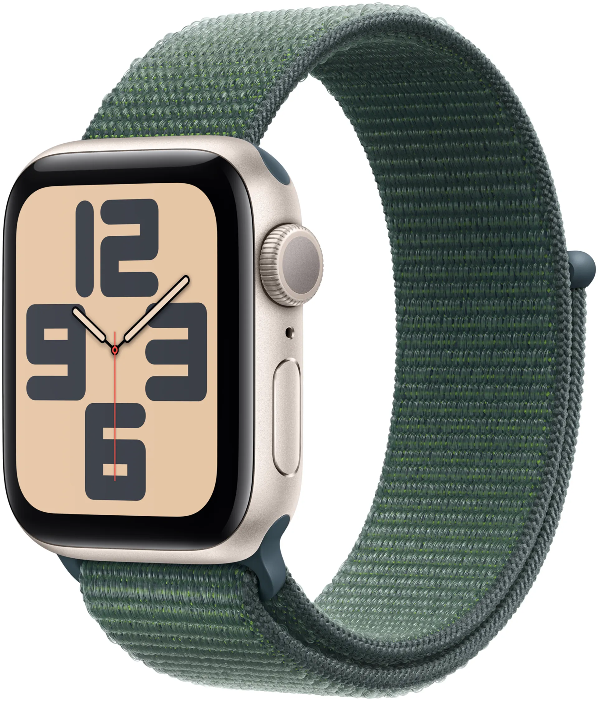 Apple Watch SE GPS 40mm valkoinen alumiinikotelo, lake Green Sport Loop ranneke - MXEH3QN/A - 2