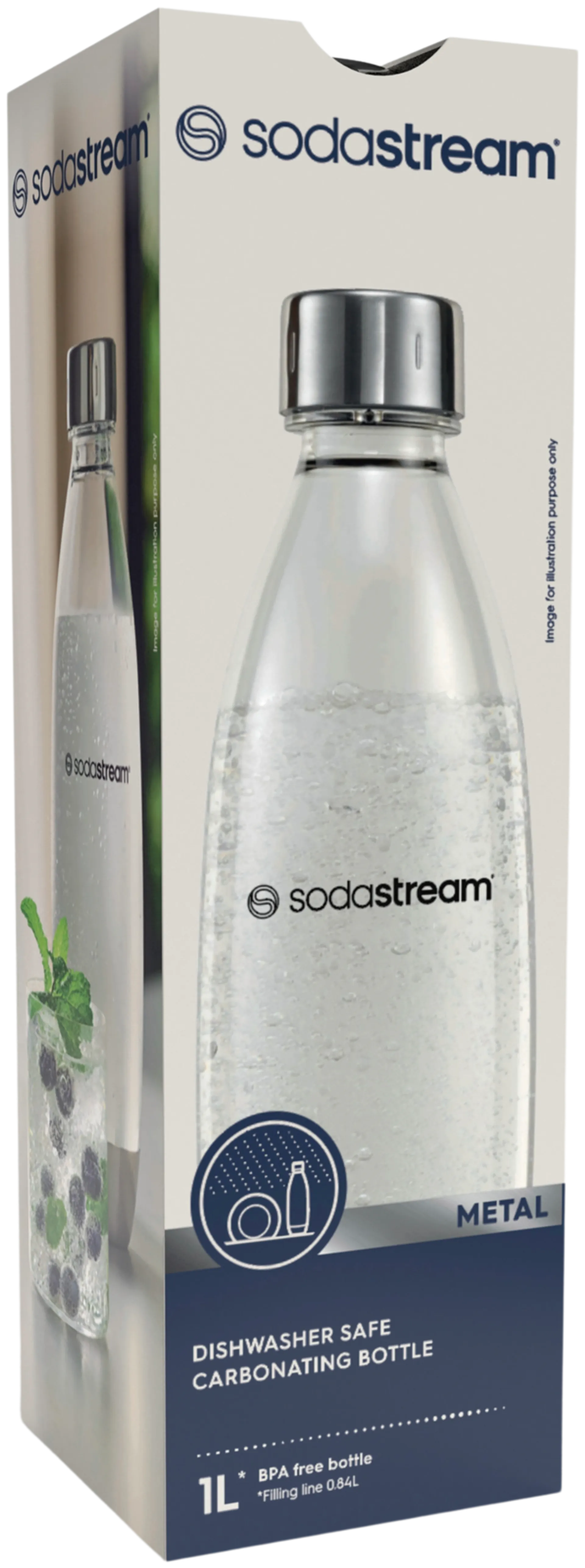 SodaStream astianpesukoneen kestävä metalli Fuse-juomapullo 1L - 1
