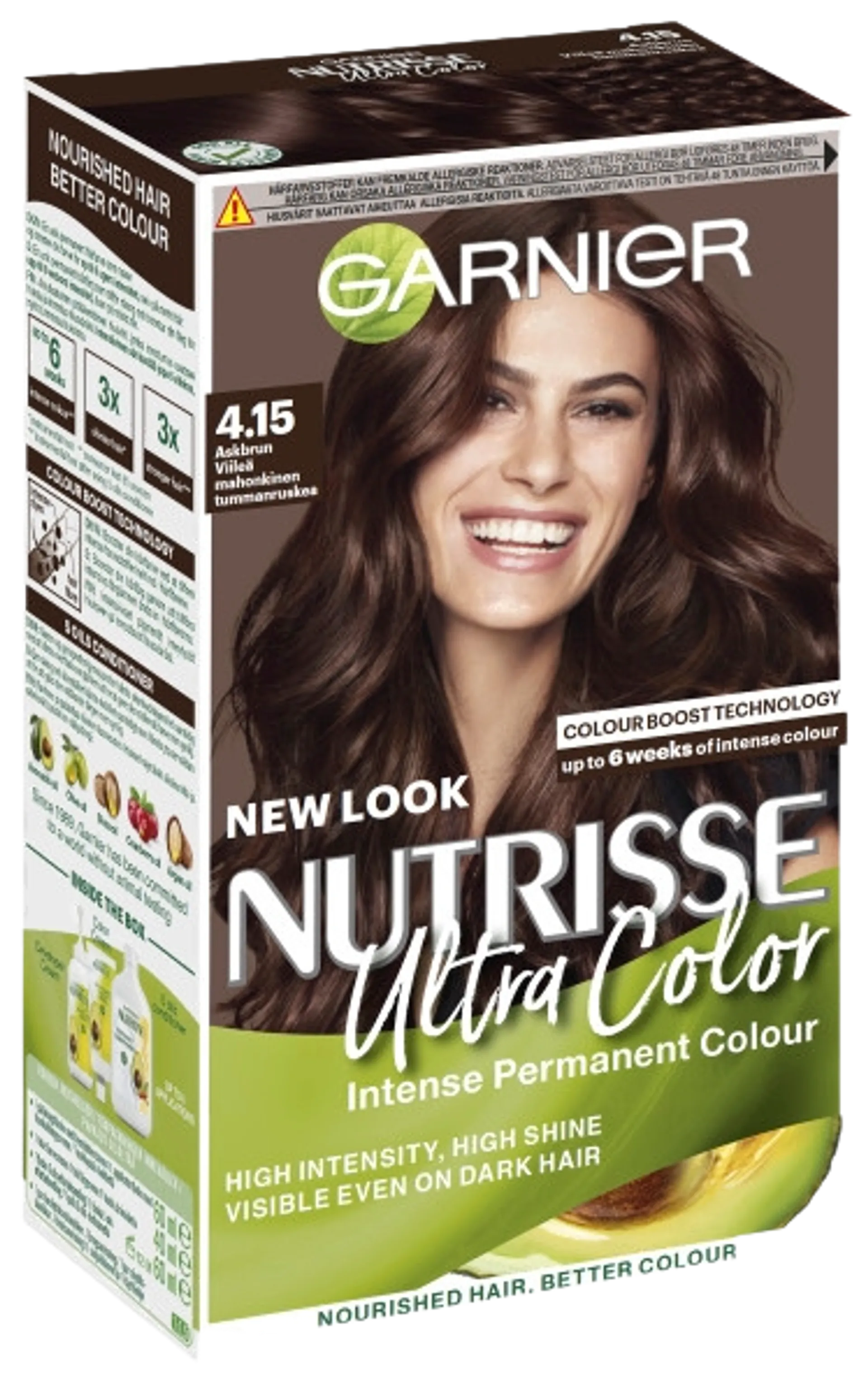 Garnier Nutrisse 4.15 Ultra Color Viileä Mahonkinen Tummanruskea kestoväri 1kpl