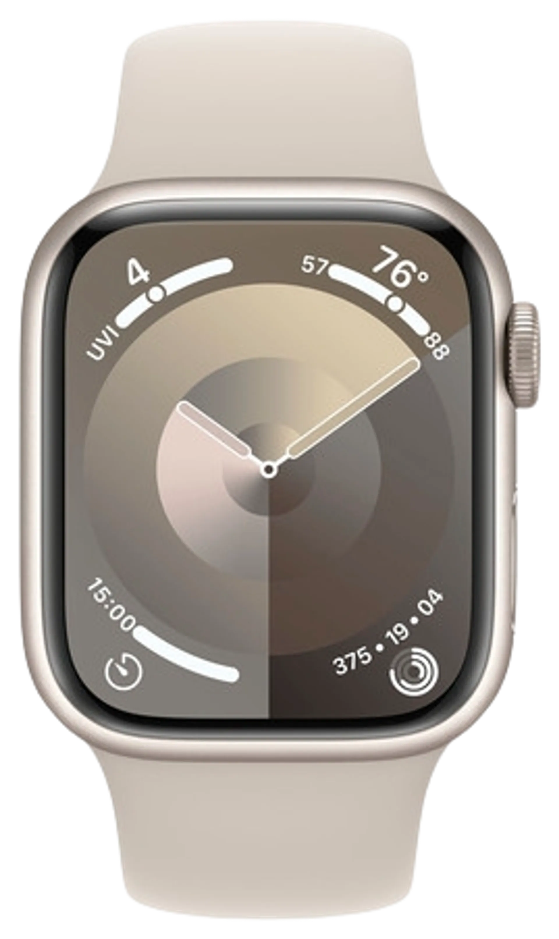 Apple watch Series 9 GPS 41mm valkoinen alumiinikotelo valkoinen urheiluranneke - S/M MR8T3KS/A