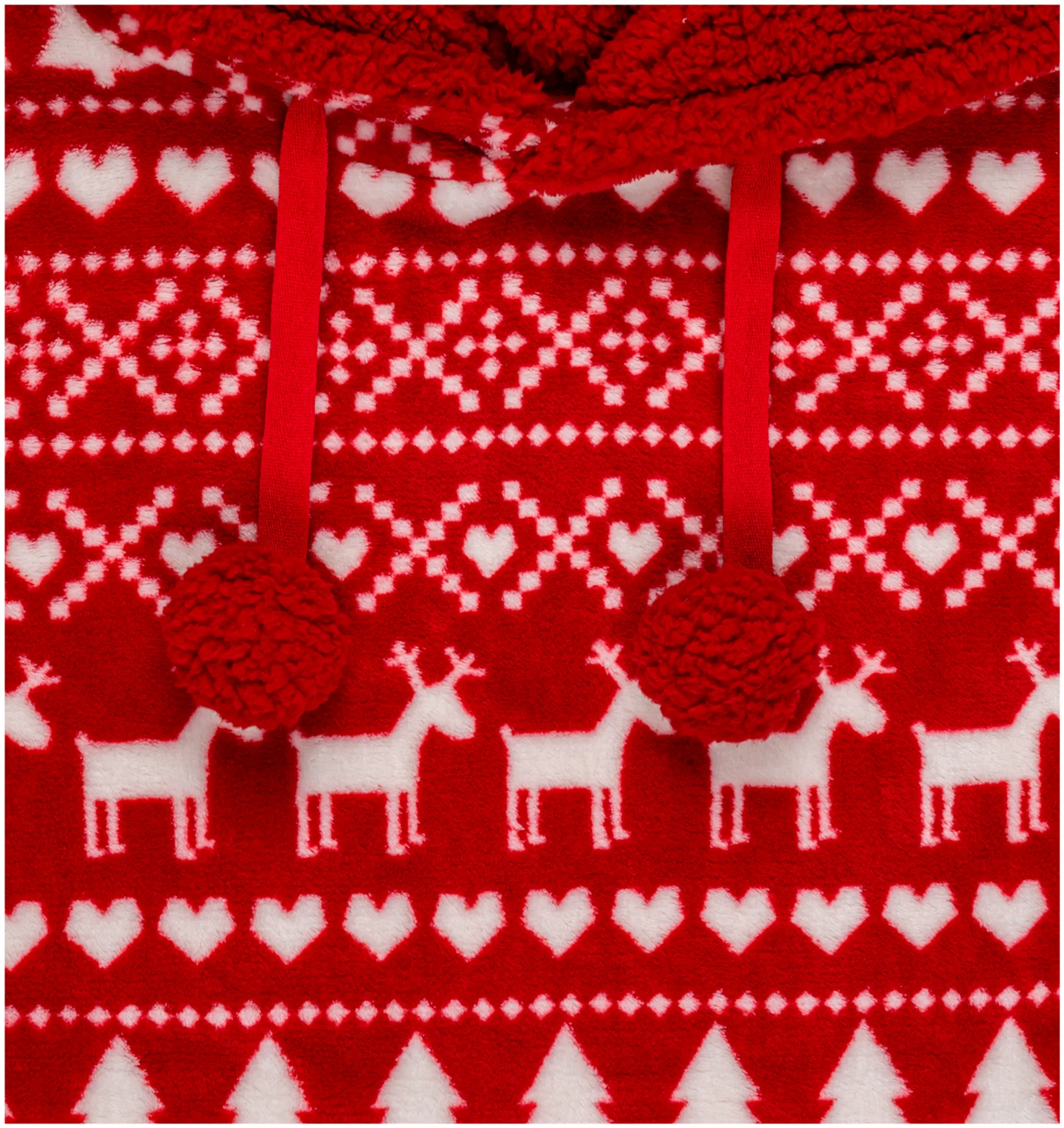 Ugly Christmas naisten pehmeä hupullinen fleecetunika IL35652 - RED - 3