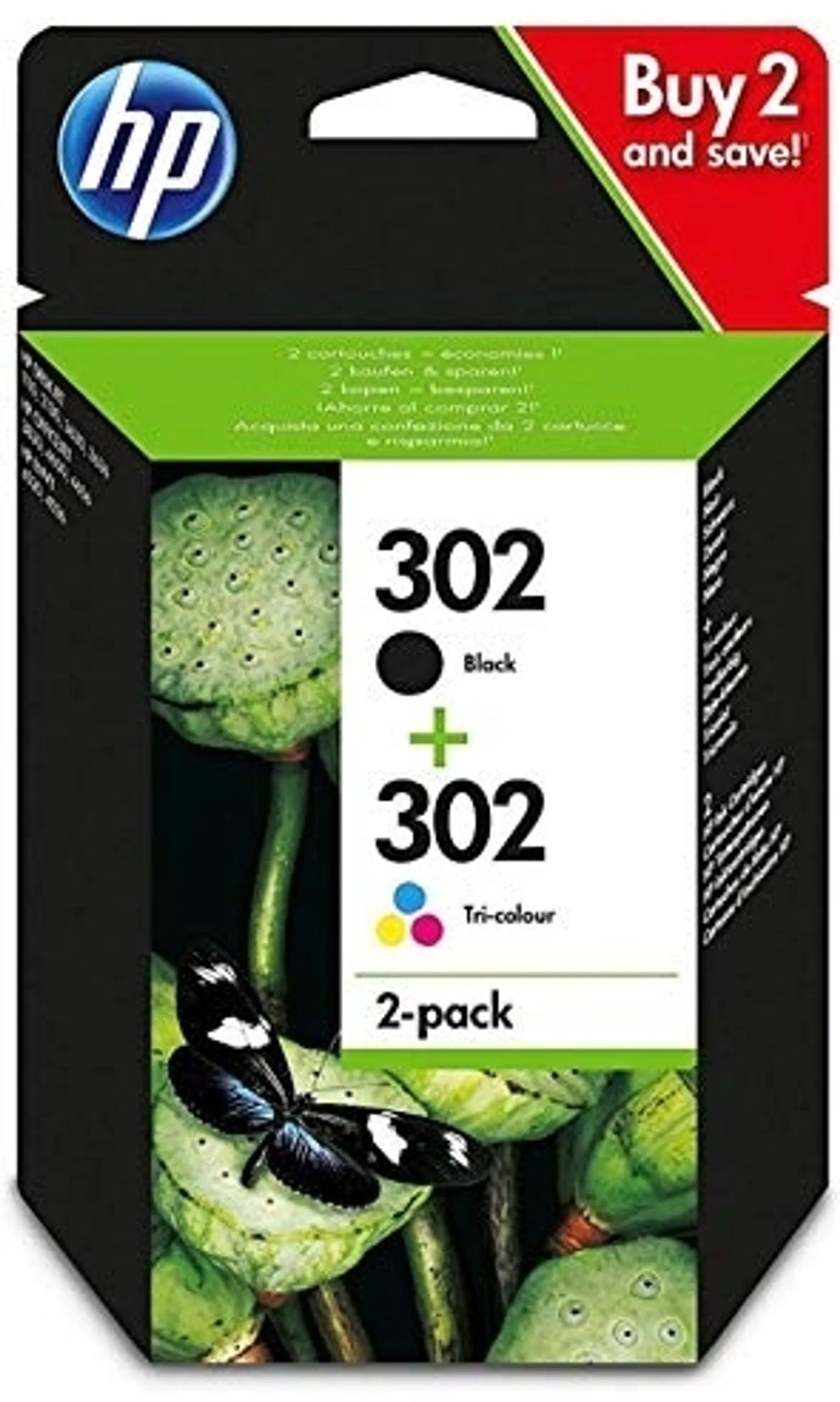 HP 302 mustekasetti 4-väripakkaus