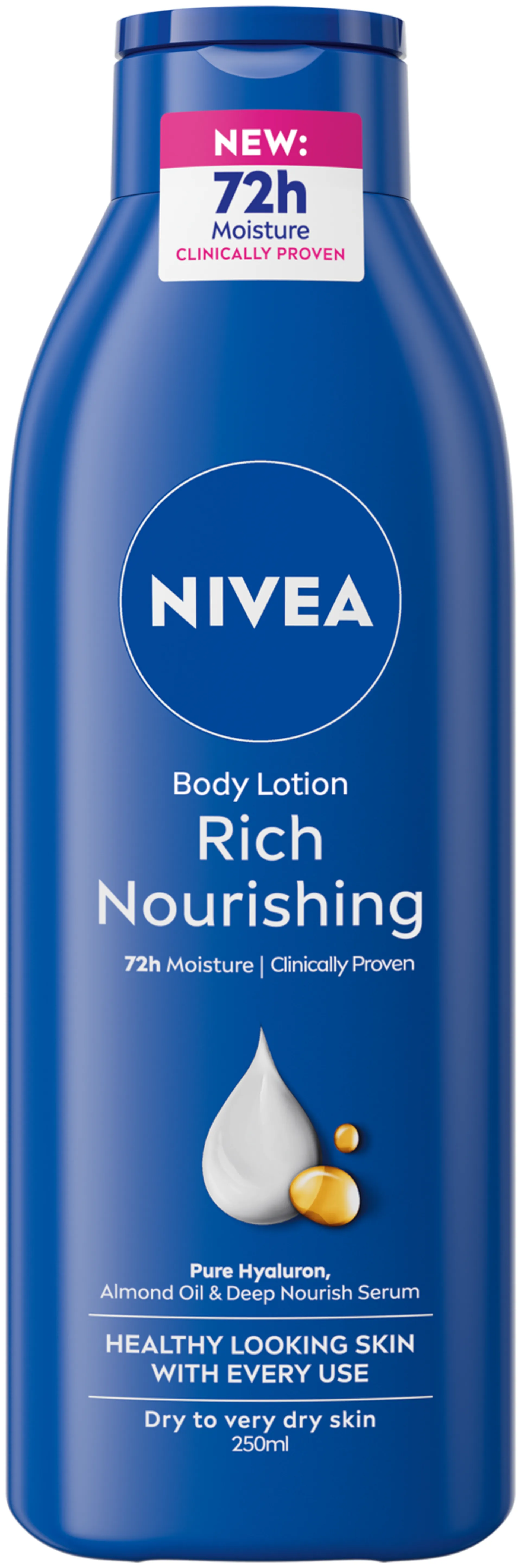 NIVEA 250ml Rich Nourishing Body Milk -vartaloemulsio